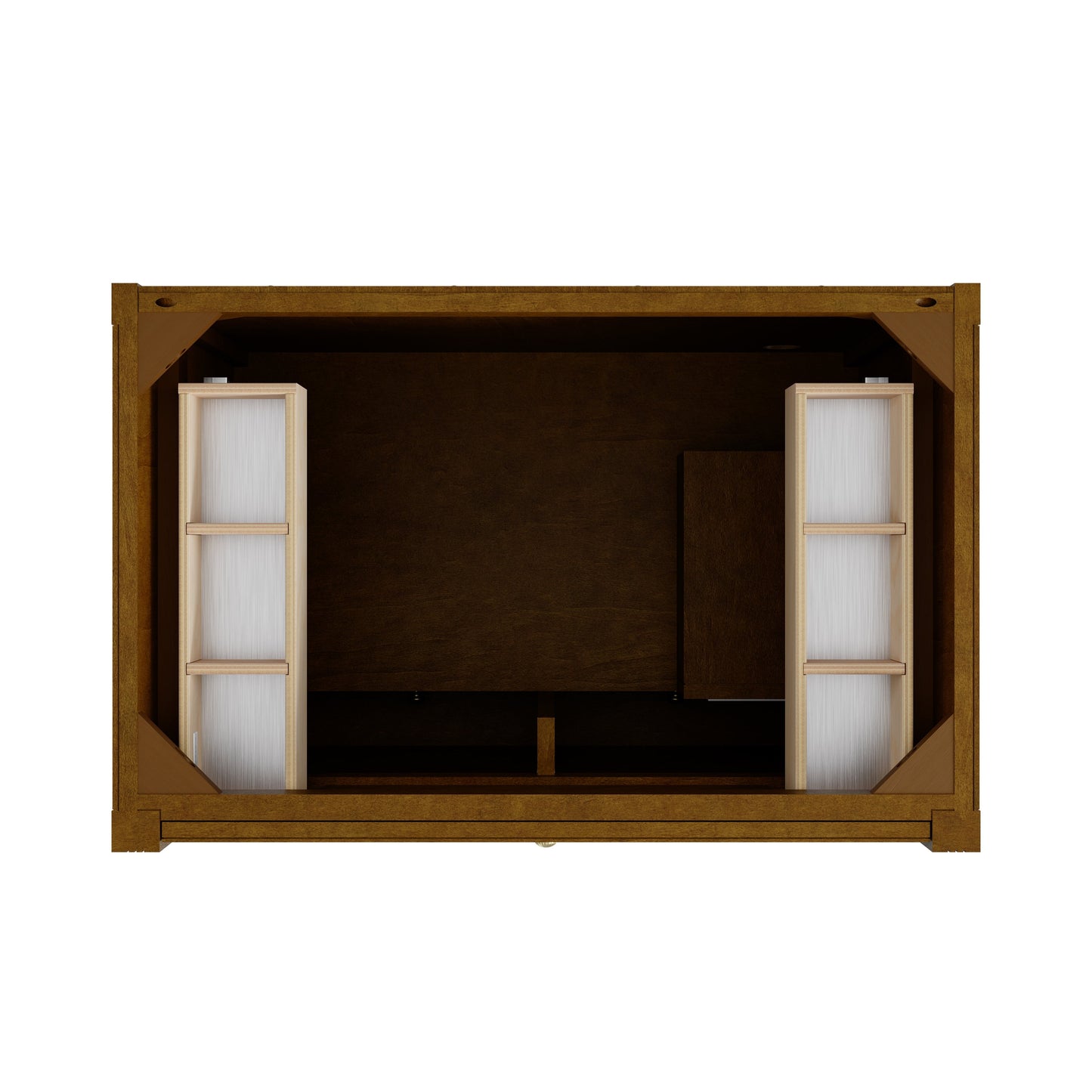 
                  
                    Bellshire 96" Dual Vanity Set with 24" Make-Up Counter in Honey Oak James Martin Vanities 
                  
                