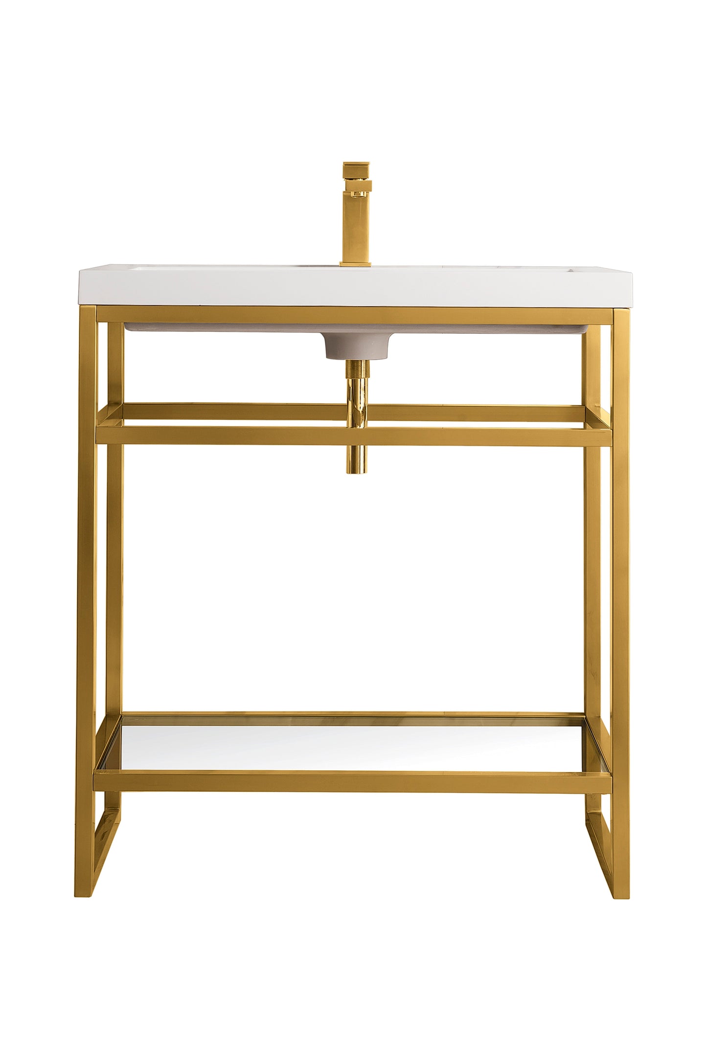 
                  
                    Boston 31.5 Stainless Steel Sink Console Single Bathroom Vanity in Radiant Gold Single Bathroom Vanity James Martin Vanities Radiant Gold No Cabinet 
                  
                