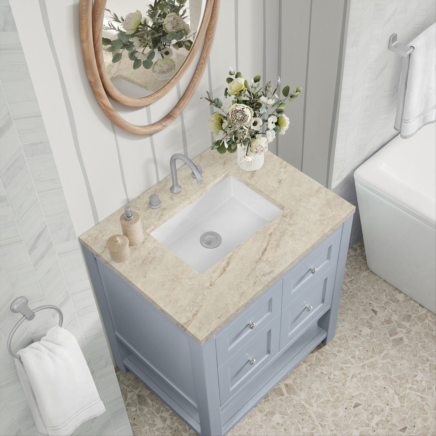 
                  
                    Breckenridge 30" Single Vanity in Serenity Blue Single Vanity James Martin Vanities Tajnar Eclos 
                  
                