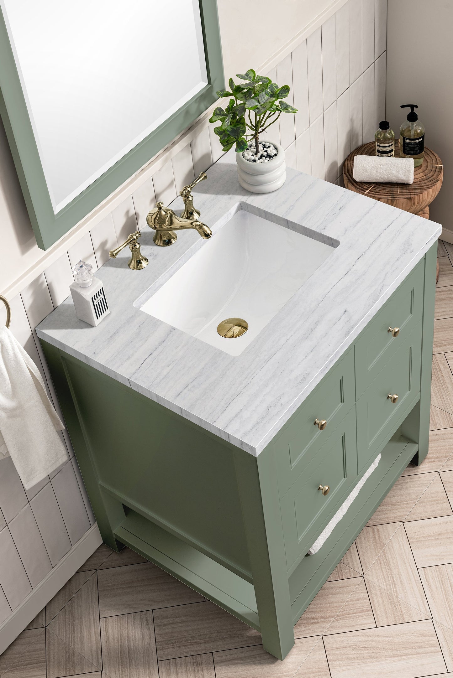 
                  
                    Breckenridge 30" Single Vanity in Smokey Celadon Single Vanity James Martin Vanities Arctic Fall solid surface 
                  
                