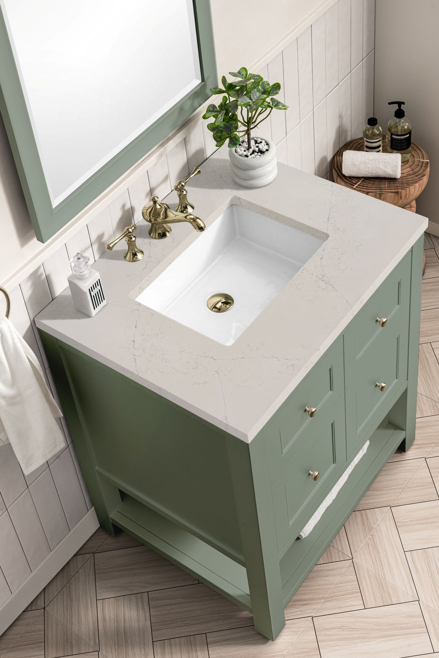 
                  
                    Breckenridge 30" Single Vanity in Smokey Celadon Single Vanity James Martin Vanities Siberian Silestone 
                  
                
