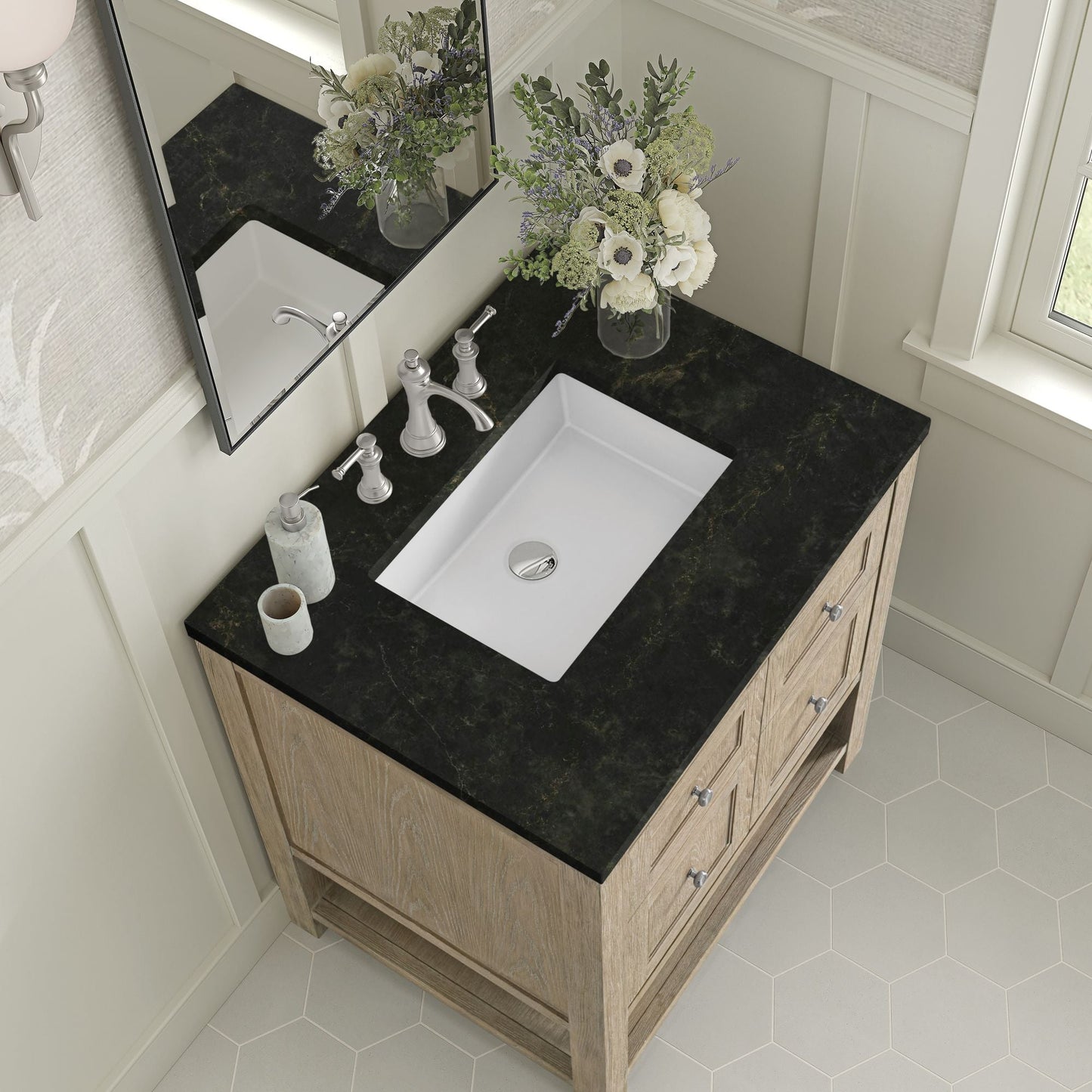 
                  
                    Breckenridge 30" Single Vanity in Whitewashed Oak Single Vanity James Martin Vanities Phantome Eclos 
                  
                