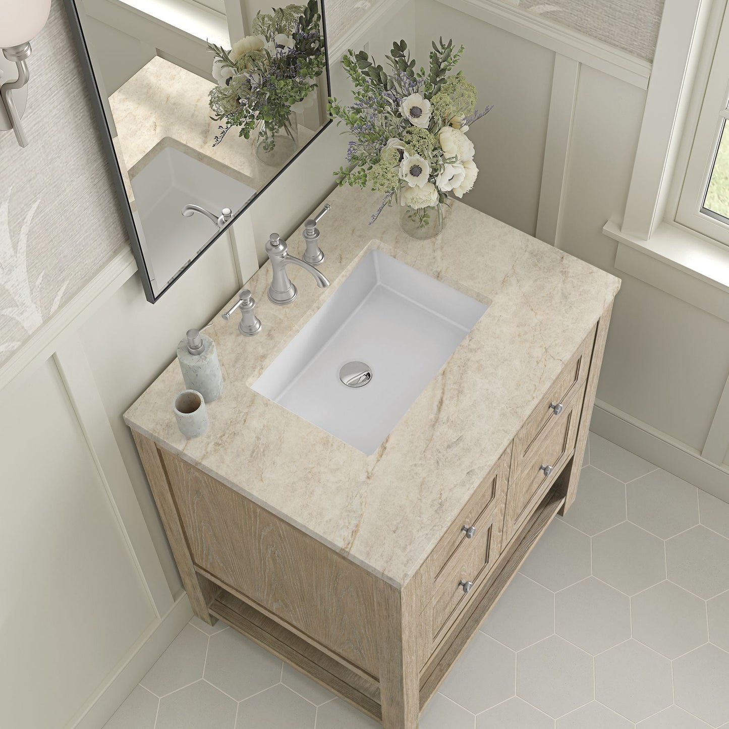 
                  
                    Breckenridge 30" Single Vanity in Whitewashed Oak Single Vanity James Martin Vanities Tajnar Eclos 
                  
                