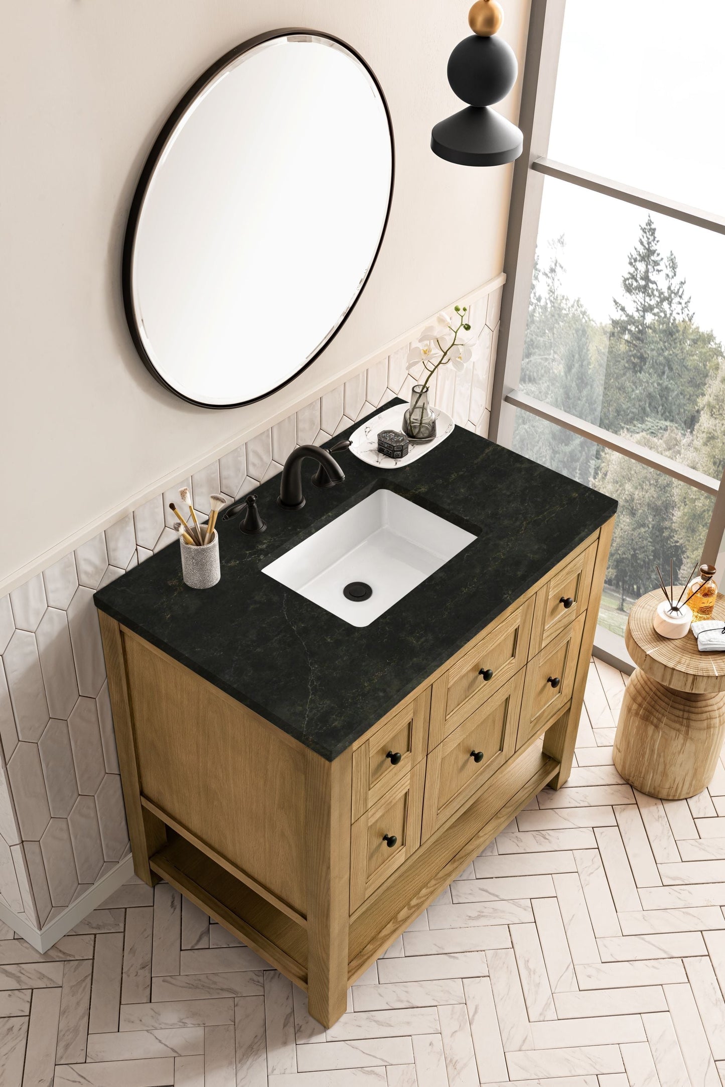 
                  
                    Breckenridge 36" Single Vanity in Light Natural Oak Single Bathroom Vanity James Martin Vanities Phantome Eclos 
                  
                