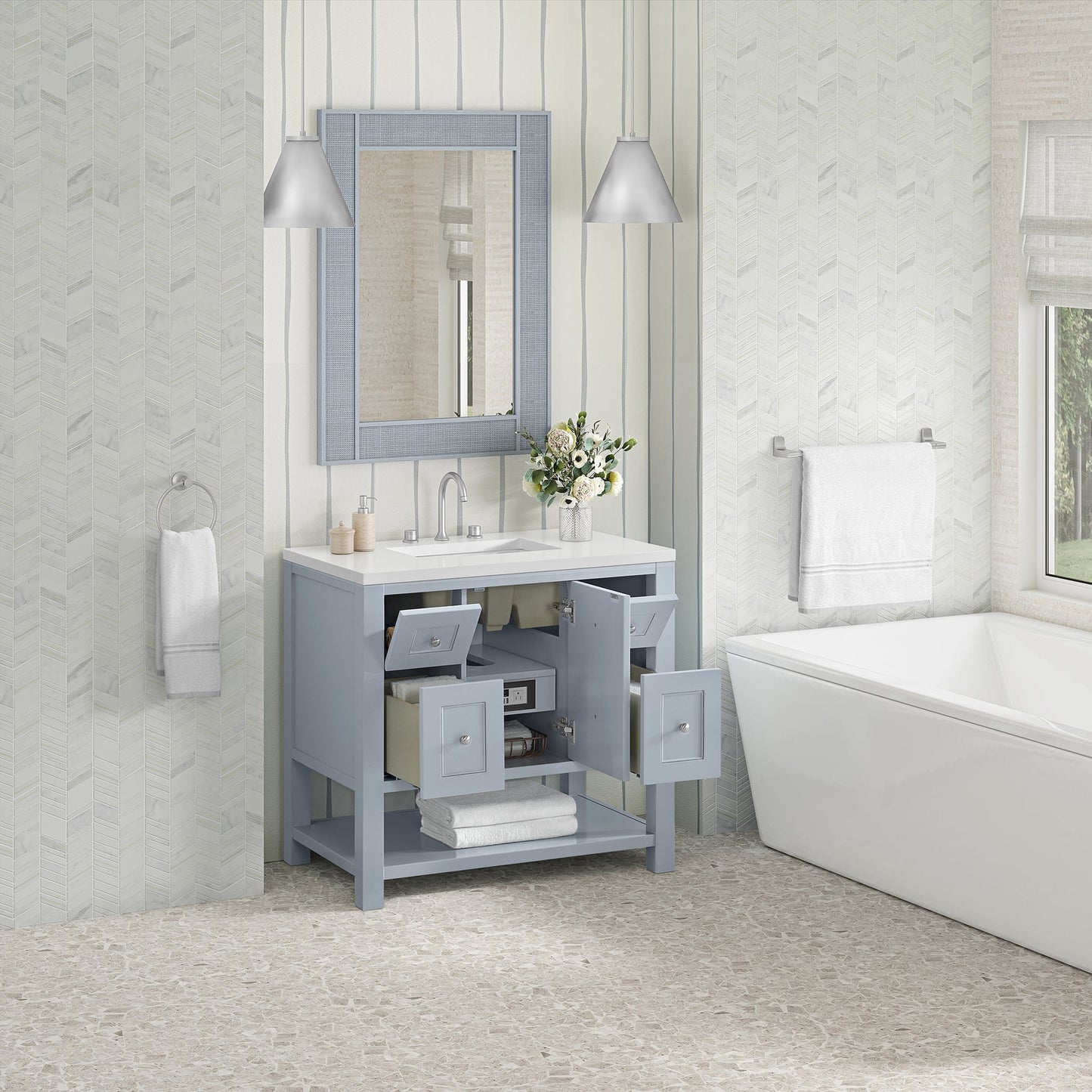 
                  
                    Breckenridge 36" Single Vanity in Serenity Blue Single Bathroom Vanity James Martin Vanities 
                  
                