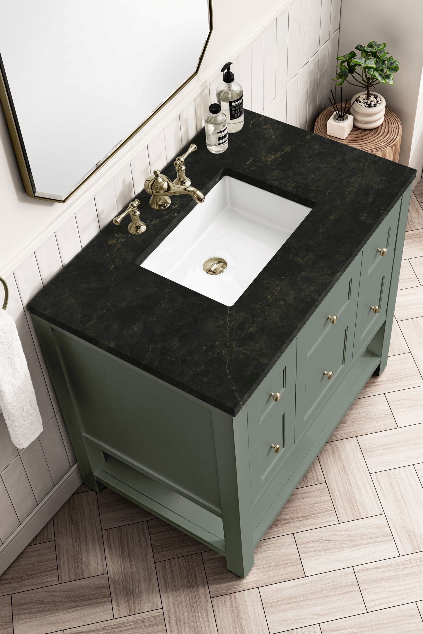 
                  
                    Breckenridge 36" Single Vanity in Smokey Celadon Single Bathroom Vanity James Martin Vanities Phantome Eclos 
                  
                