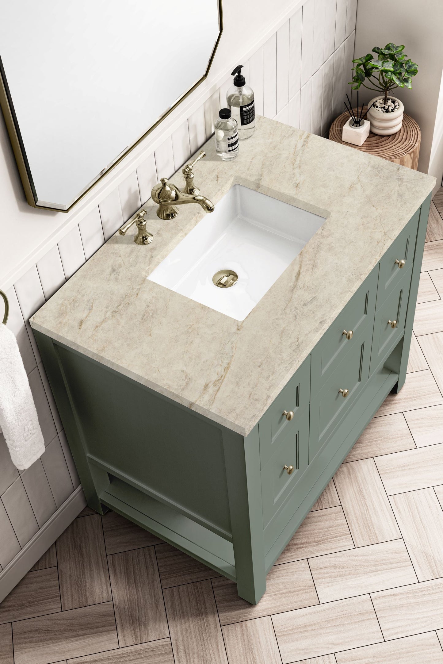 
                  
                    Breckenridge 36" Single Vanity in Smokey Celadon Single Bathroom Vanity James Martin Vanities Tajnar Eclos 
                  
                