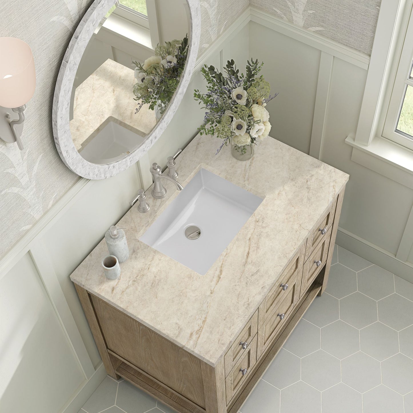 
                  
                    Breckenridge 36" Single Vanity in Whitewashed Oak Single Bathroom Vanity James Martin Vanities Tajnar Eclos 
                  
                