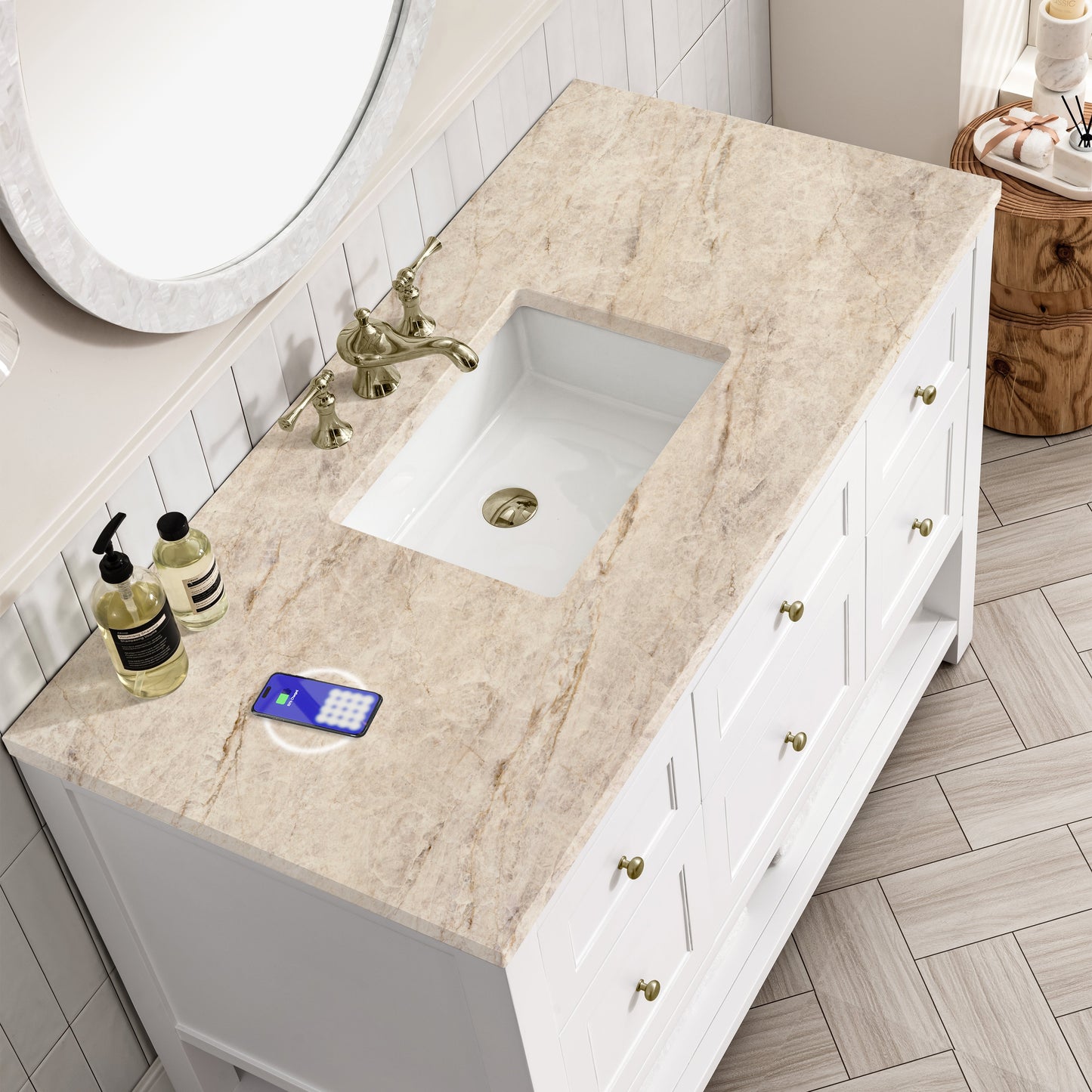 
                  
                    Breckenridge 48" Single Vanity in Bright White Single Bathroom Vanity James Martin Vanities FreePower-Enabled Tajnar Eclos 
                  
                