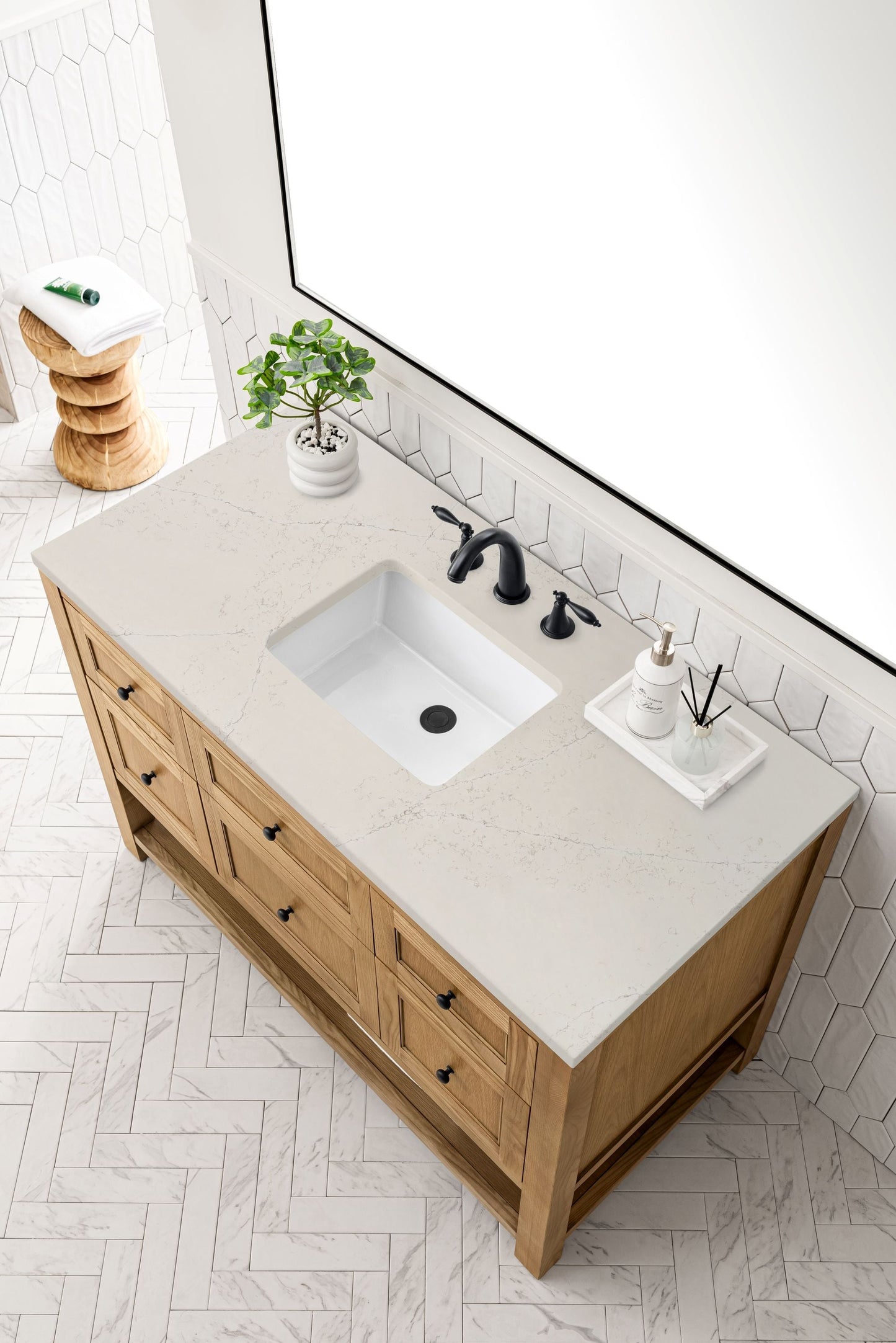 
                  
                    Breckenridge 48" Single Vanity in Light Natural Oak Single Bathroom Vanity James Martin Vanities Siberian Silestone 
                  
                