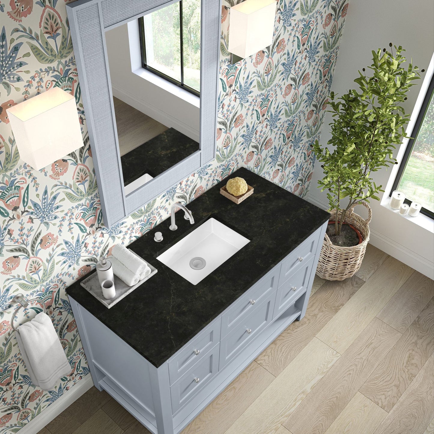 
                  
                    Breckenridge 48" Single Vanity in Serenity Blue Single Bathroom Vanity James Martin Vanities Phantome Eclos 
                  
                
