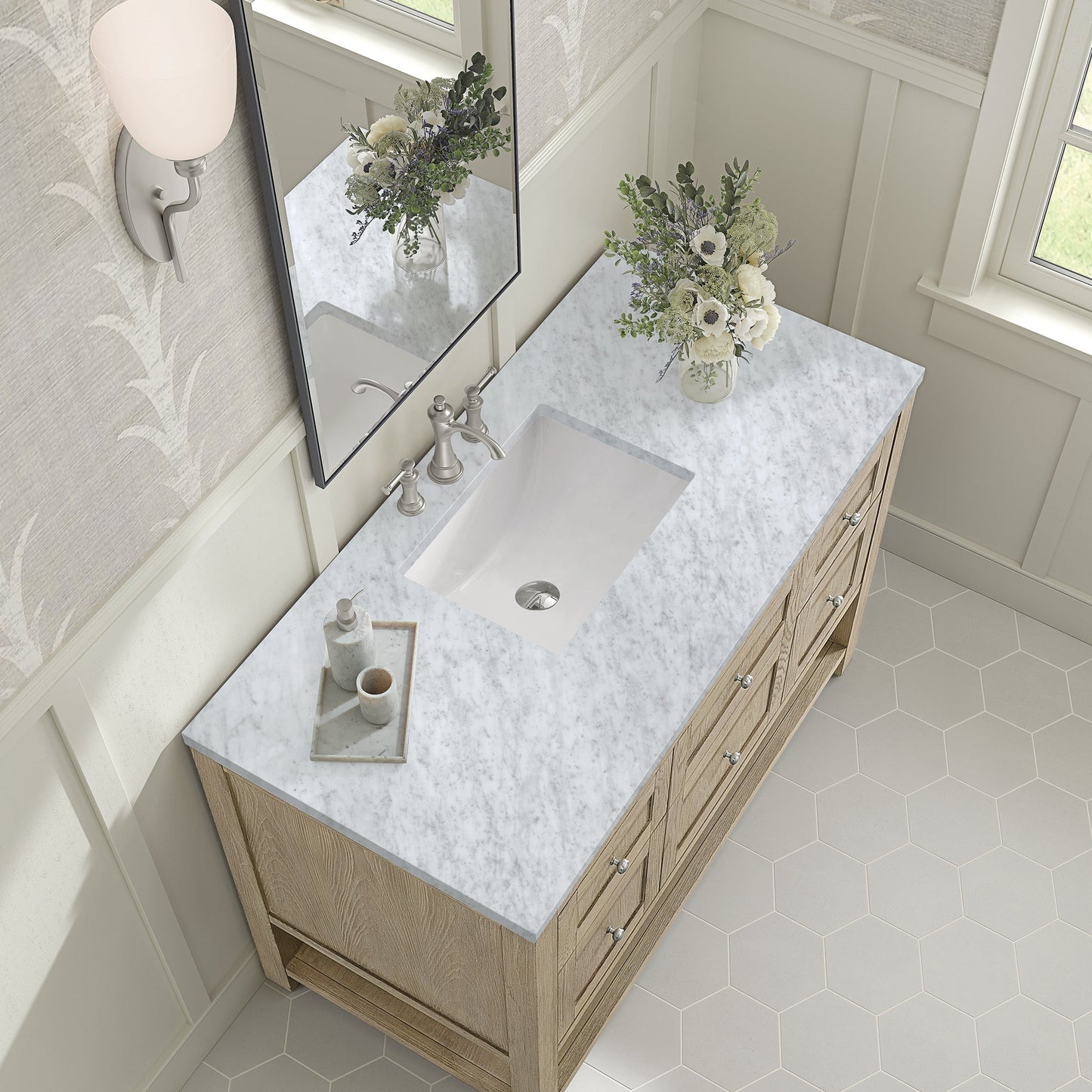 
                  
                    Breckenridge 48" Single Vanity in Whitewashed Oak Single Bathroom Vanity James Martin Vanities 
                  
                