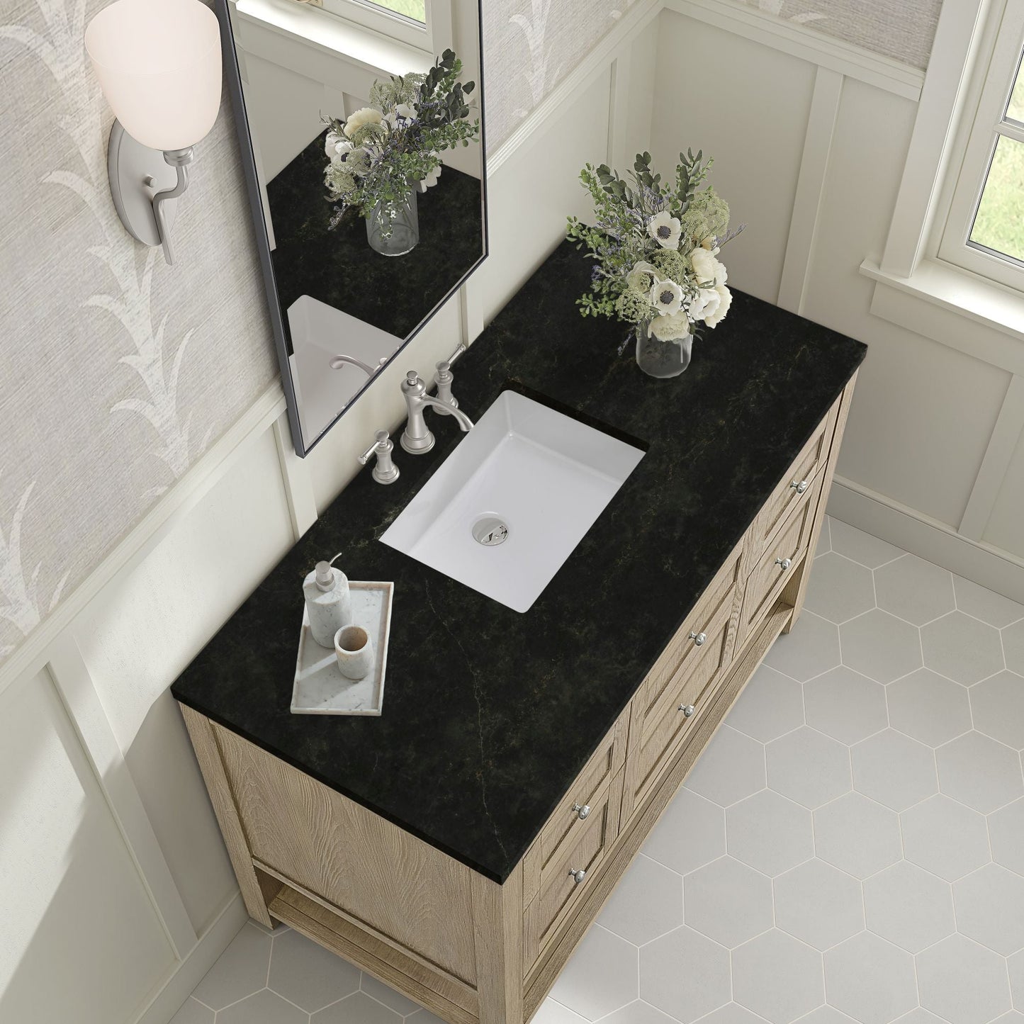 
                  
                    Breckenridge 48" Single Vanity in Whitewashed Oak Single Bathroom Vanity James Martin Vanities Phantome Eclos 
                  
                