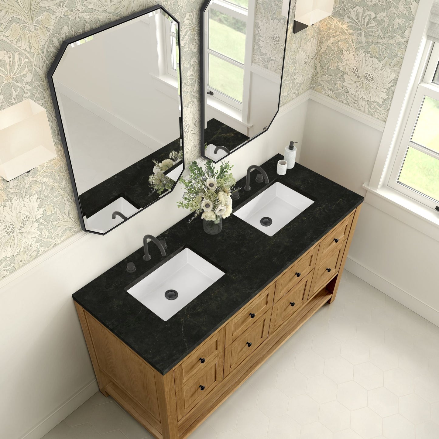
                  
                    Breckenridge 60" Double Vanity in Light Natural Oak Single Bathroom Vanity James Martin Vanities Phantome Eclos 
                  
                