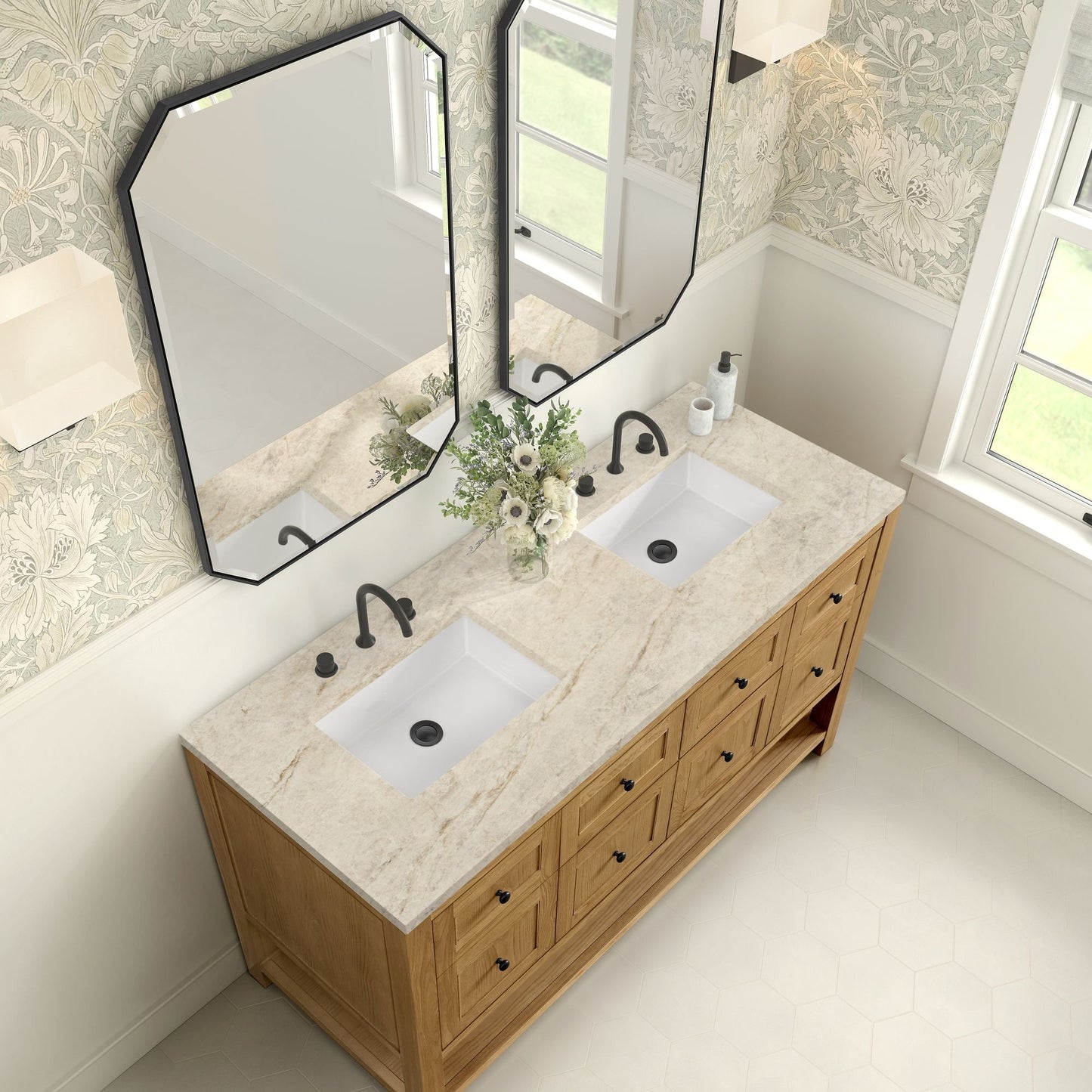 
                  
                    Breckenridge 60" Double Vanity in Light Natural Oak Single Bathroom Vanity James Martin Vanities Tajnar Eclos 
                  
                