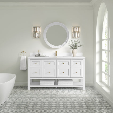 Breckenridge 60" Single Vanity in Bright White Single Bathroom Vanity James Martin Vanities 