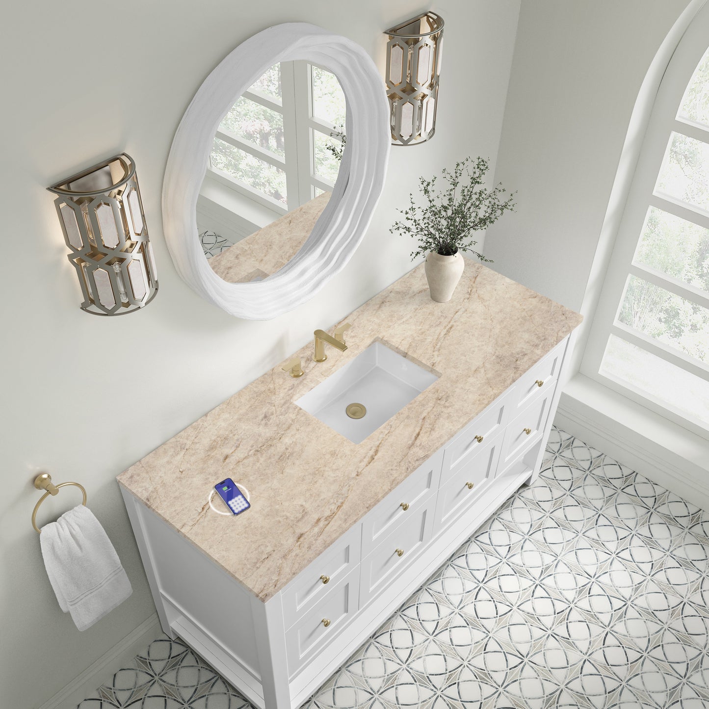 
                  
                    Breckenridge 60" Single Vanity in Bright White Single Bathroom Vanity James Martin Vanities FreePower-Enabled Tajnar Eclos 
                  
                