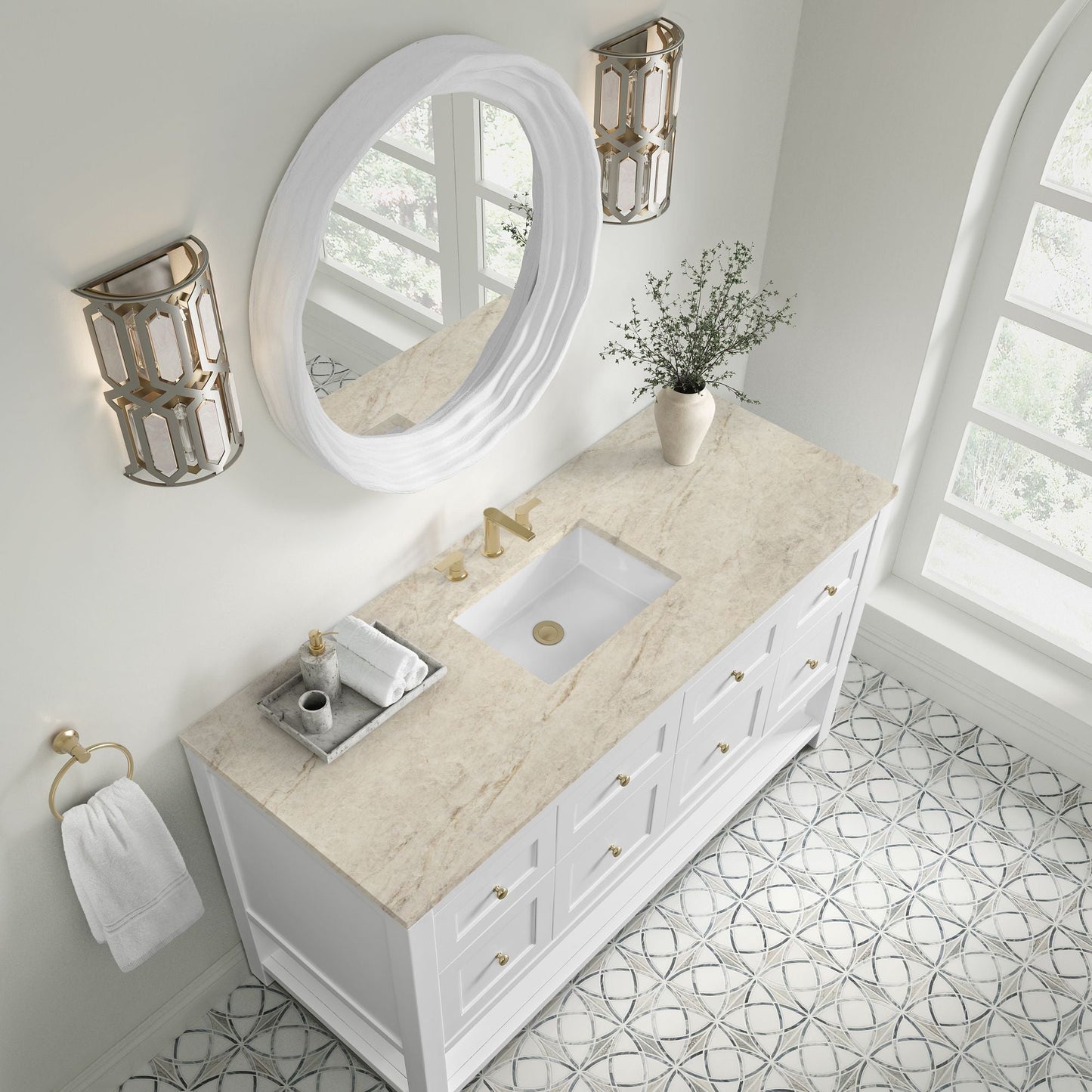
                  
                    Breckenridge 60" Single Vanity in Bright White Single Bathroom Vanity James Martin Vanities Tajnar Eclos 
                  
                