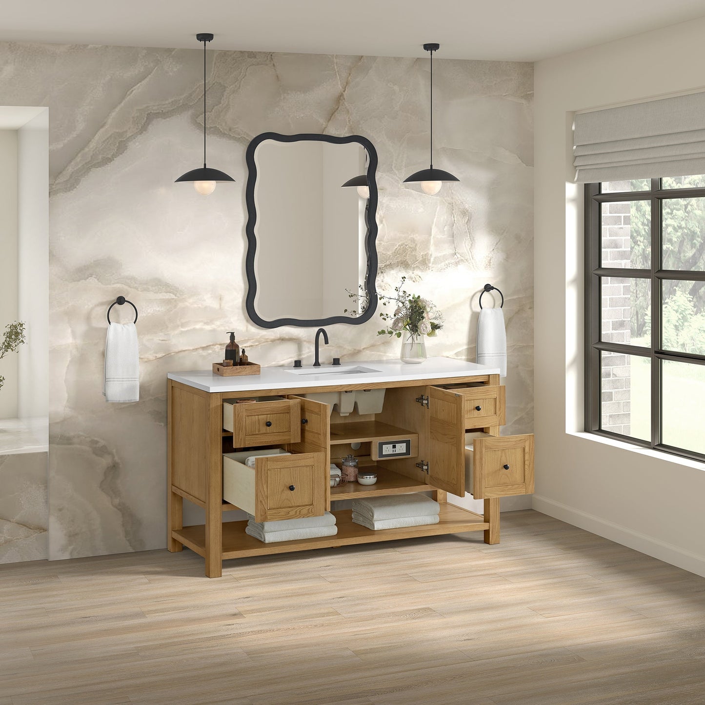 
                  
                    Breckenridge 60" Single Vanity in Light Natural Oak Single Bathroom Vanity James Martin Vanities 
                  
                