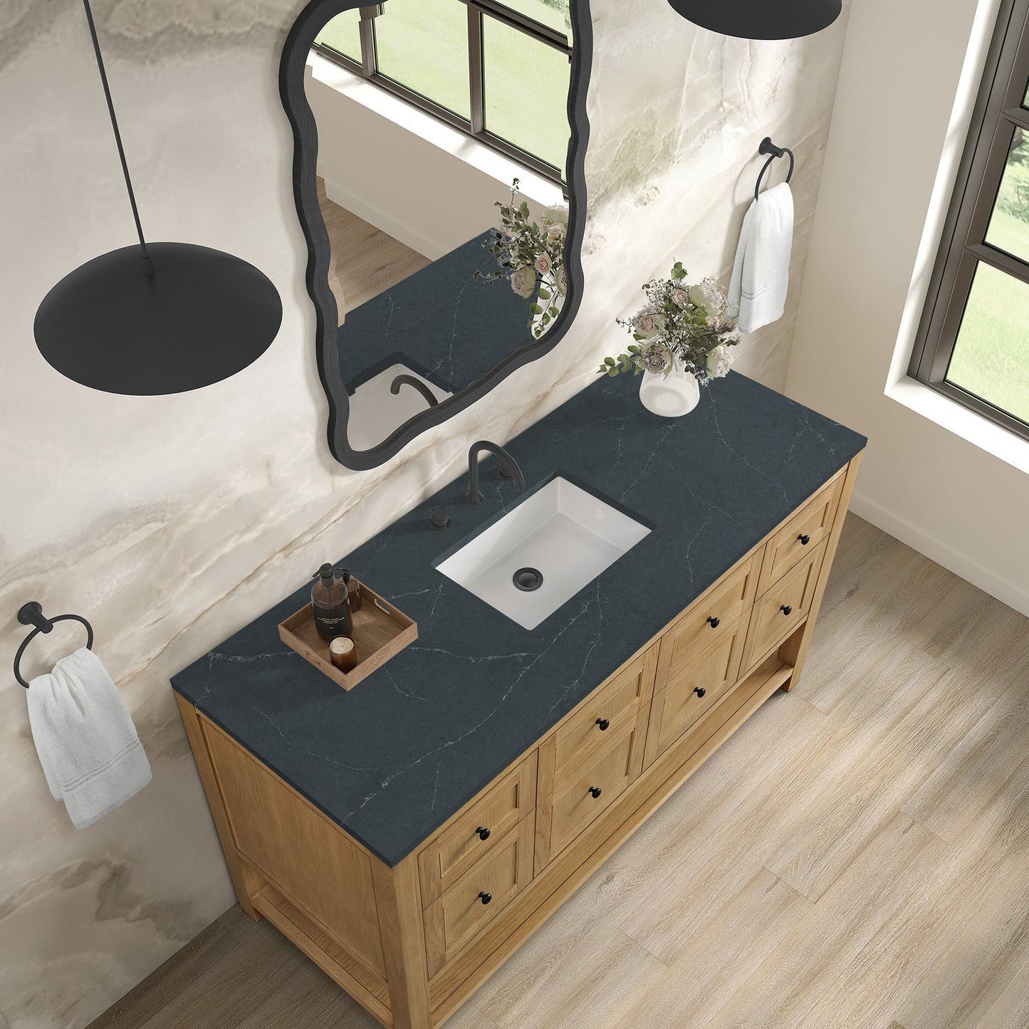 
                  
                    Breckenridge 60" Single Vanity in Light Natural Oak Single Bathroom Vanity James Martin Vanities Charcoal Soapstone Silestone 
                  
                