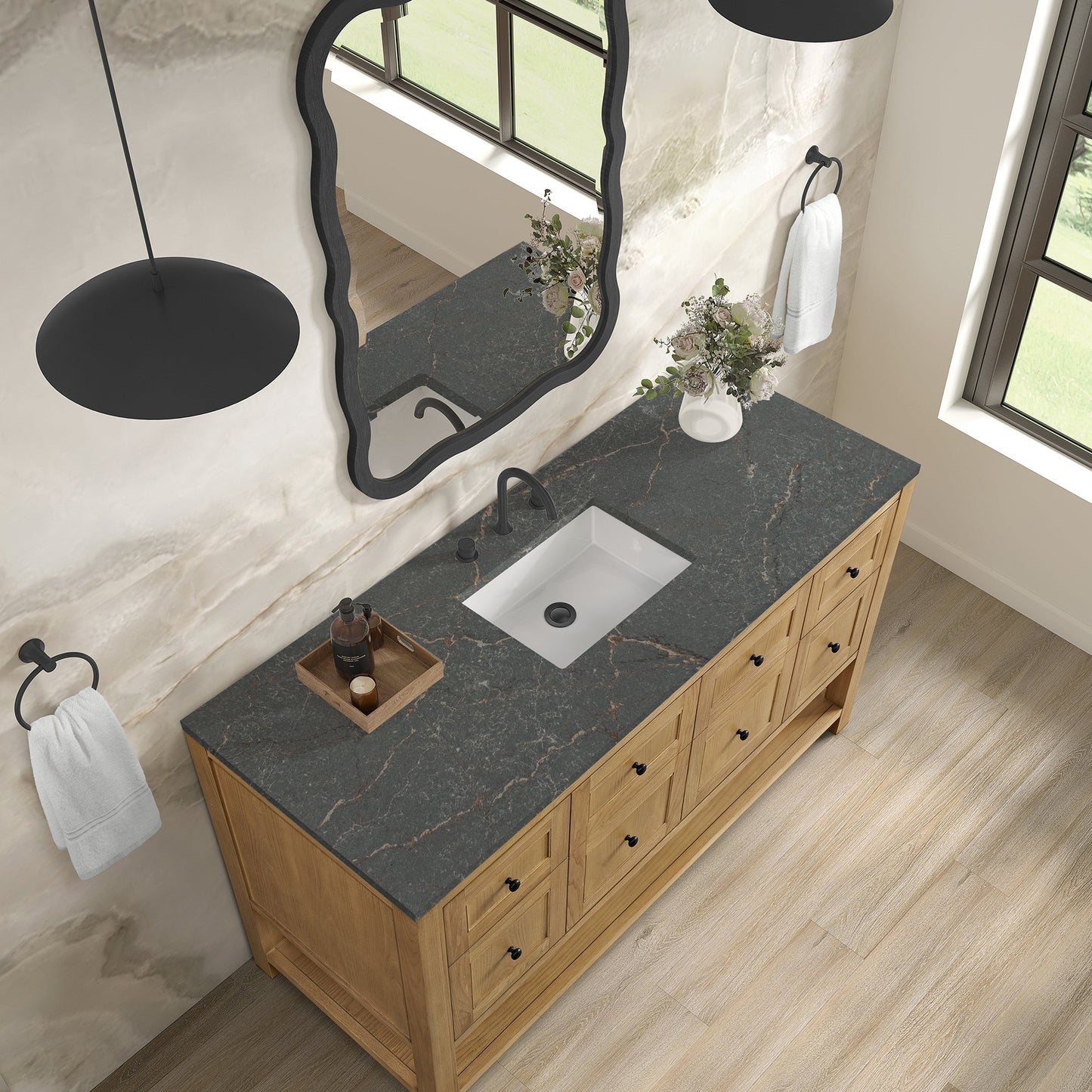 
                  
                    Breckenridge 60" Single Vanity in Light Natural Oak Single Bathroom Vanity James Martin Vanities Parisien Bleu Silestone 
                  
                