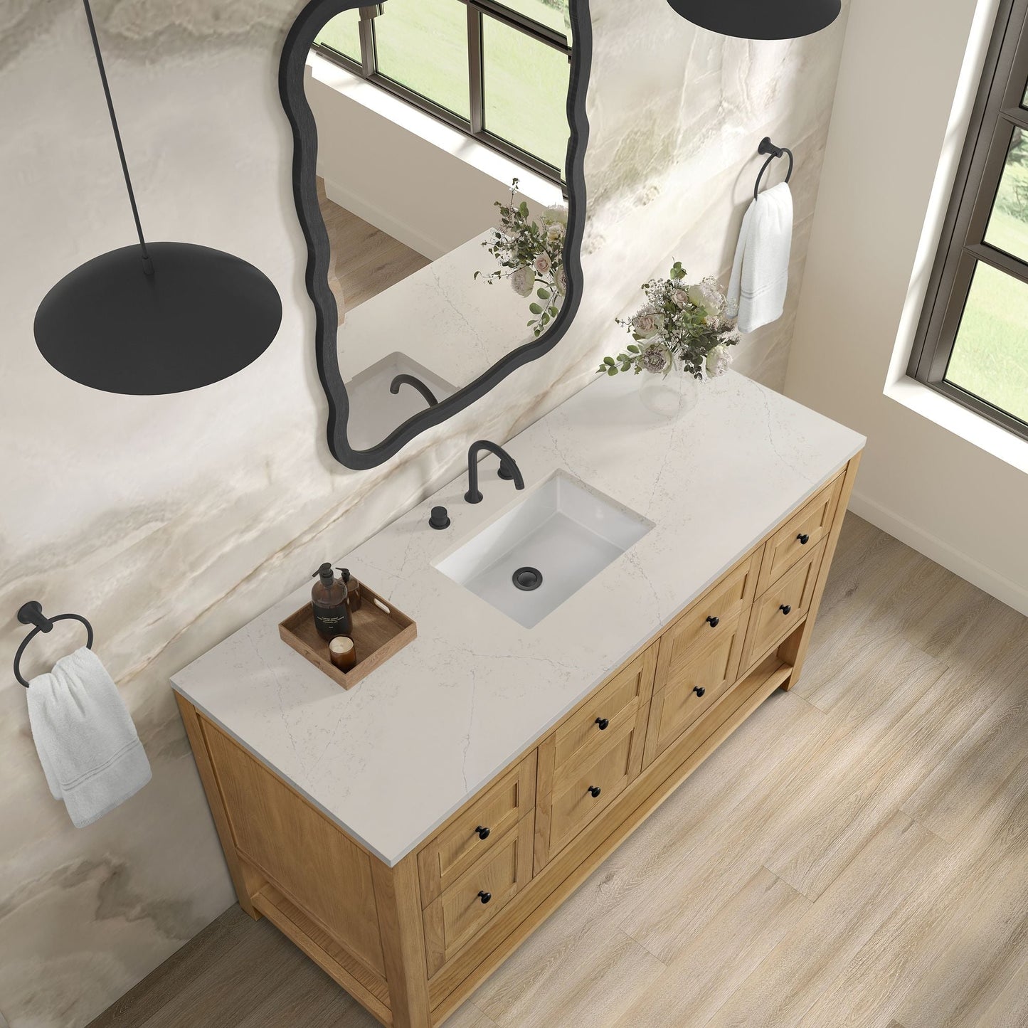 
                  
                    Breckenridge 60" Single Vanity in Light Natural Oak Single Bathroom Vanity James Martin Vanities Siberian Silestone 
                  
                