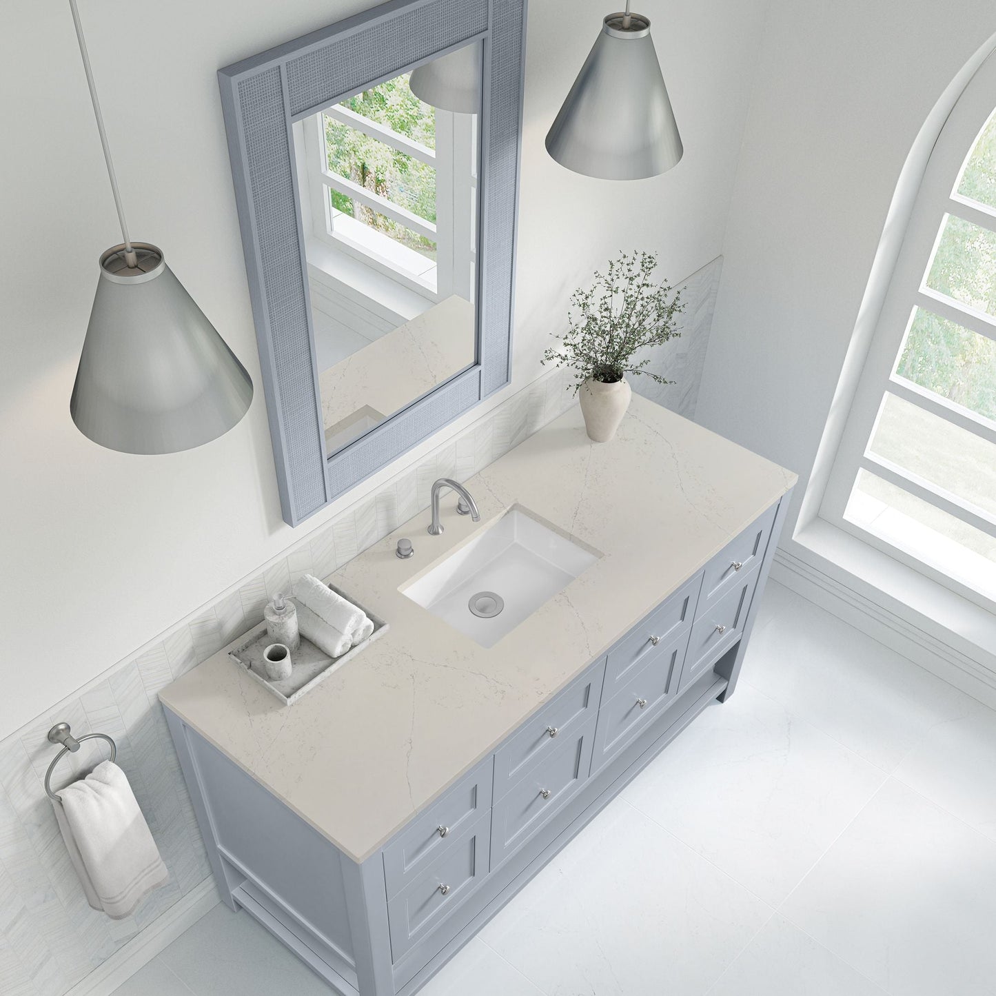 
                  
                    Breckenridge 60" Single Vanity in Serenity Blue Single Bathroom Vanity James Martin Vanities Siberian Silestone 
                  
                