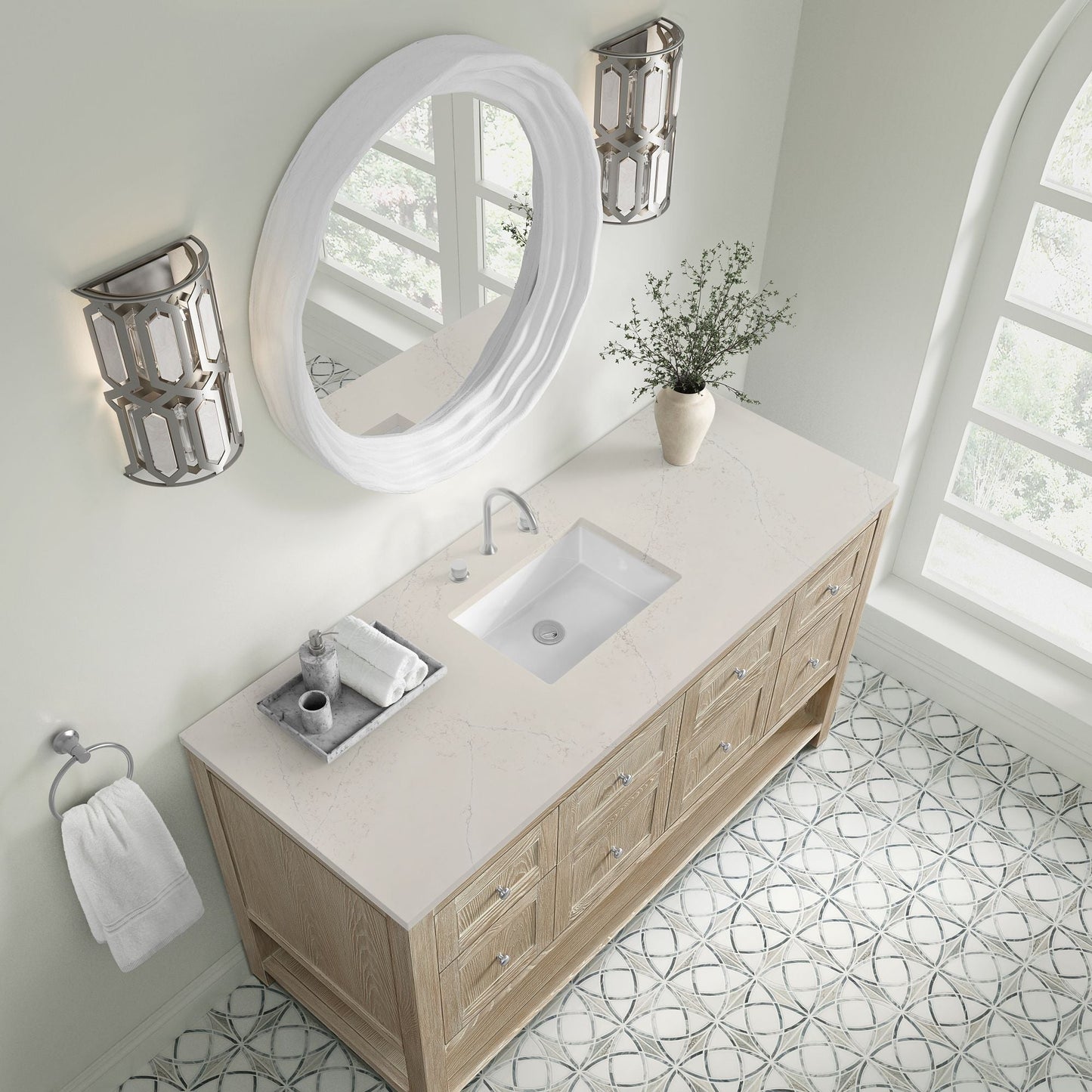 
                  
                    Breckenridge 60" Single Vanity in Whitewashed Oak Single Bathroom Vanity James Martin Vanities Siberian Silestone 
                  
                