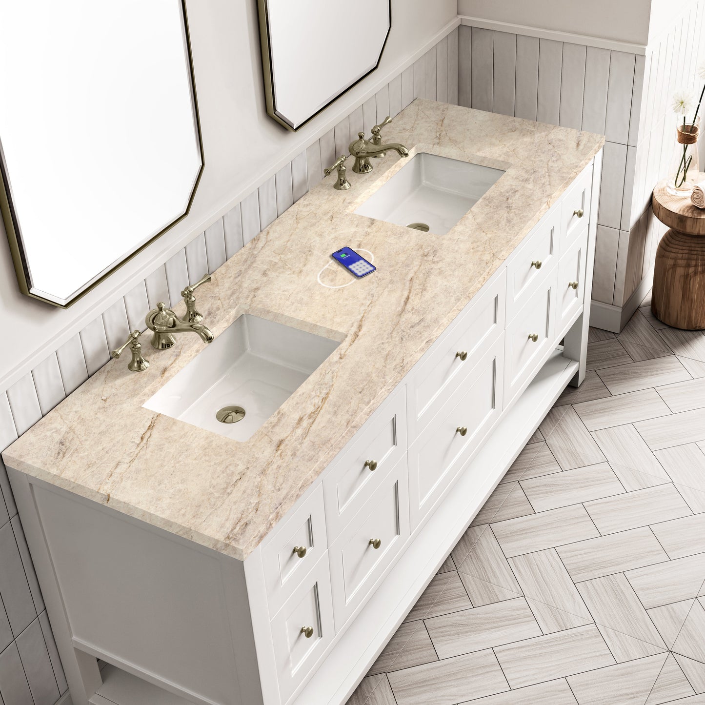 
                  
                    Breckenridge 72" Double Vanity in Bright White Double Bathroom Vanity James Martin Vanities FreePower-Enabled Tajnar Eclos 
                  
                