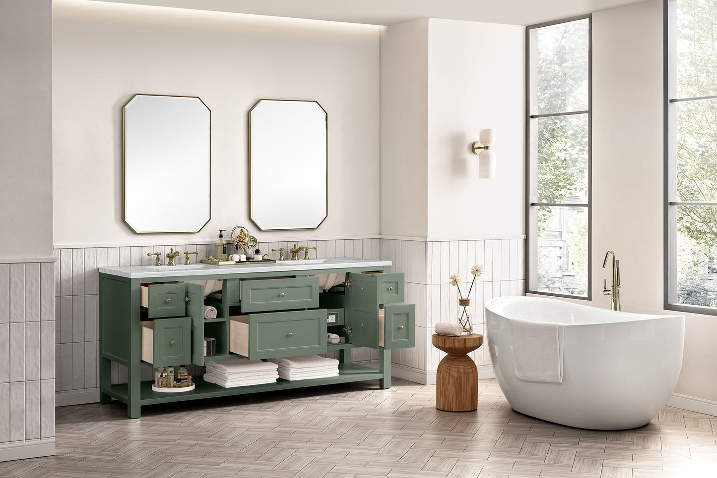 
                  
                    Breckenridge 72" Double Vanity in Smokey Celadon Double Bathroom Vanity James Martin Vanities 
                  
                