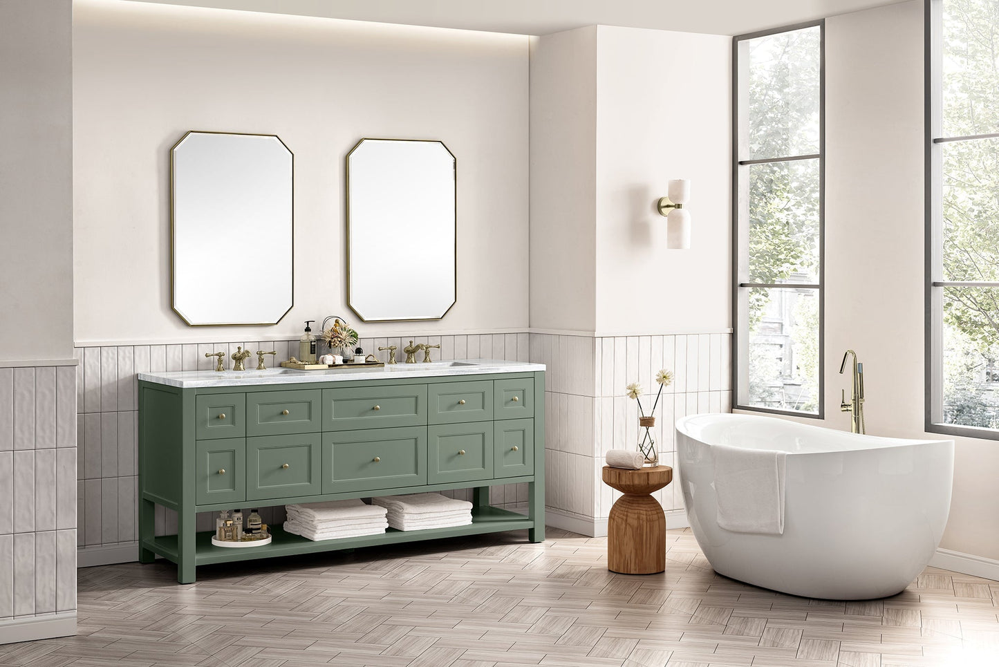 
                  
                    Breckenridge 72" Double Vanity in Smokey Celadon Double Bathroom Vanity James Martin Vanities 
                  
                