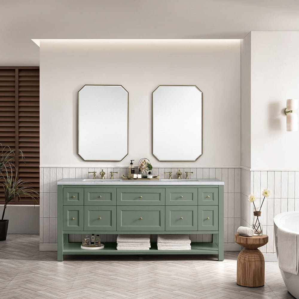 Breckenridge 72" Double Vanity in Smokey Celadon – James Martin Vanities