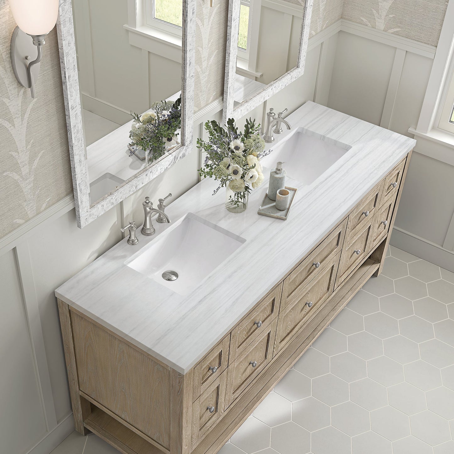 
                  
                    Breckenridge 72" Double Vanity in Whitewashed Oak Double Bathroom Vanity James Martin Vanities 
                  
                