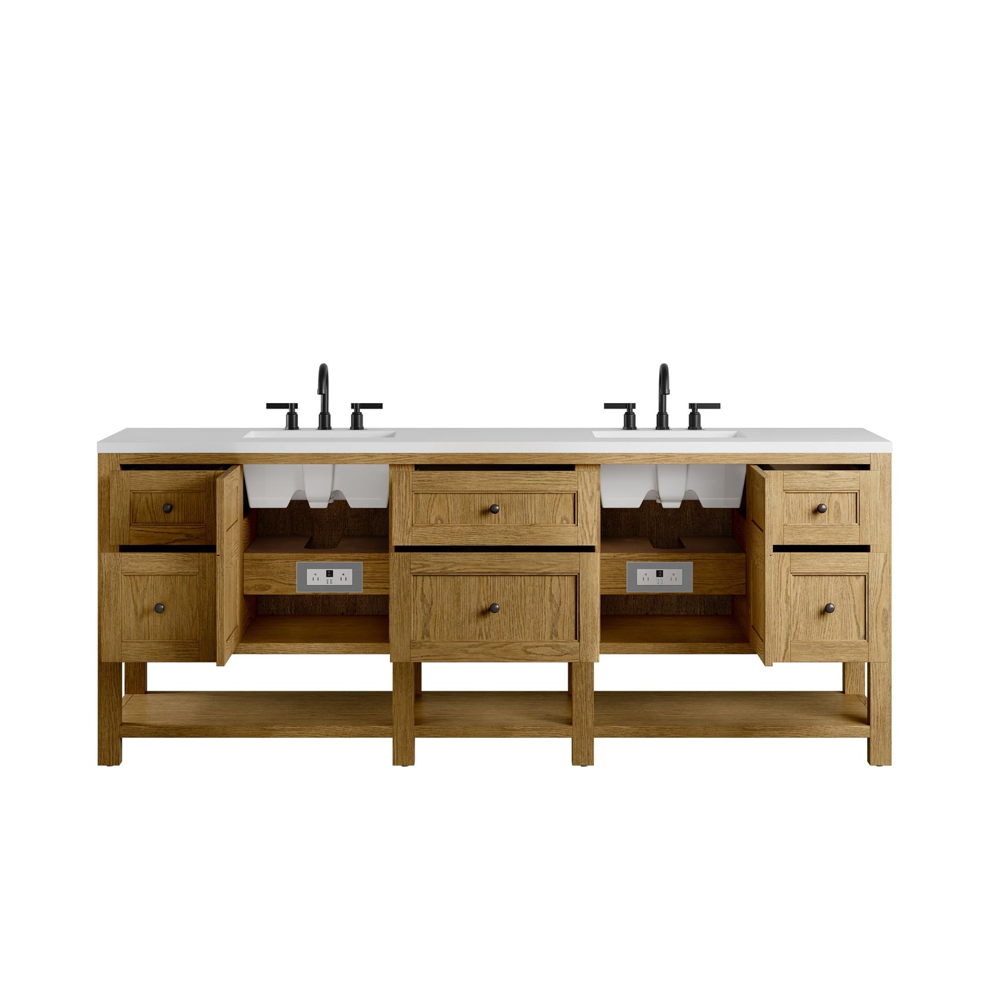 
                  
                    Breckenridge 84" Double Vanity in Light Natural Oak Double Bathroom Vanity James Martin Vanities 
                  
                