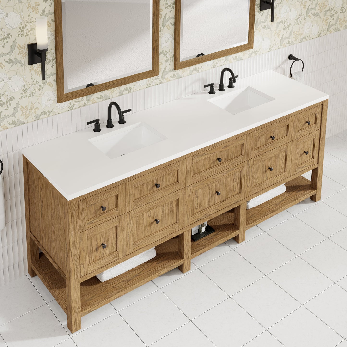 
                  
                    Breckenridge 84" Double Vanity in Light Natural Oak Double Bathroom Vanity James Martin Vanities 
                  
                