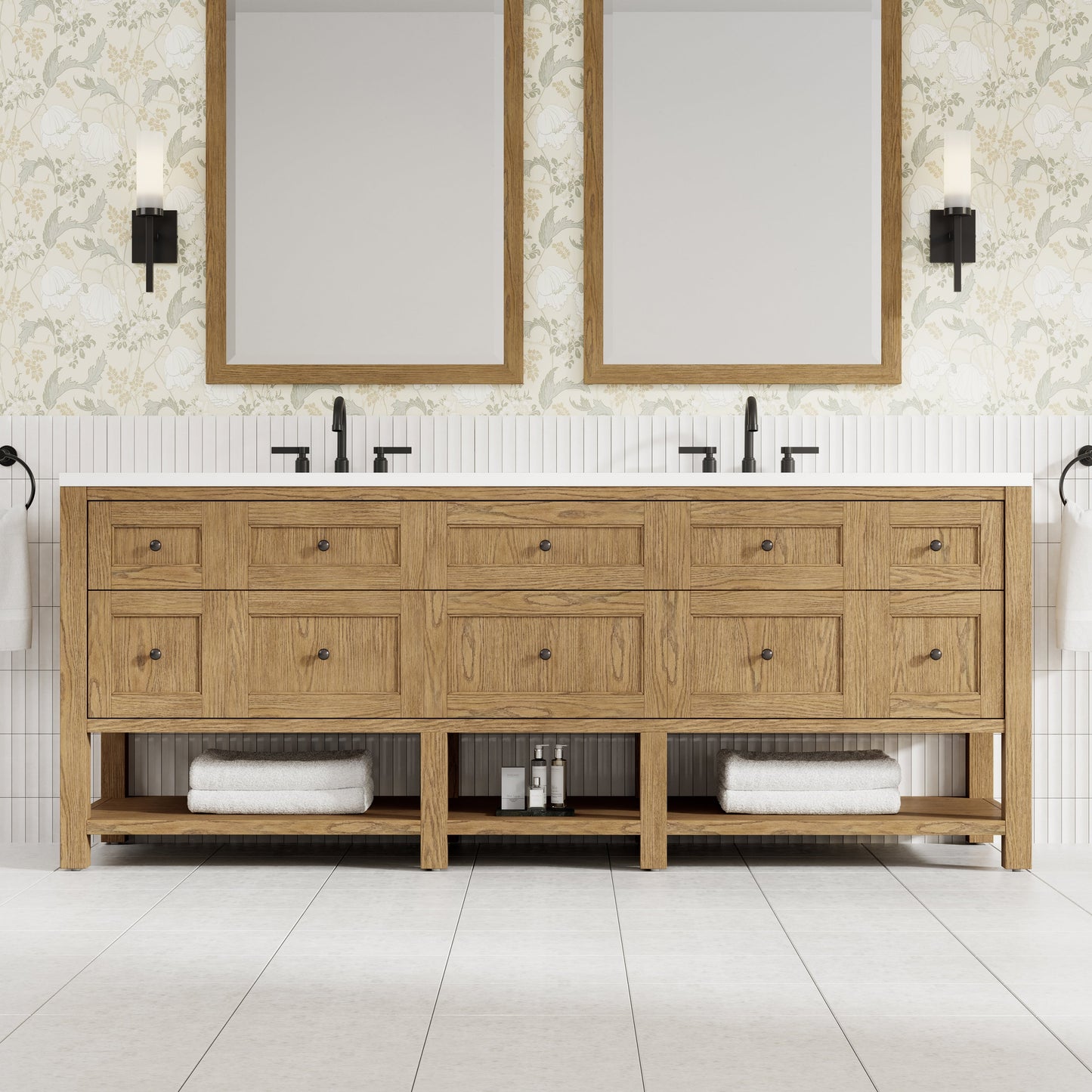 
                  
                    Breckenridge 84" Double Vanity in Light Natural Oak Double Bathroom Vanity James Martin Vanities Select Your Top 
                  
                