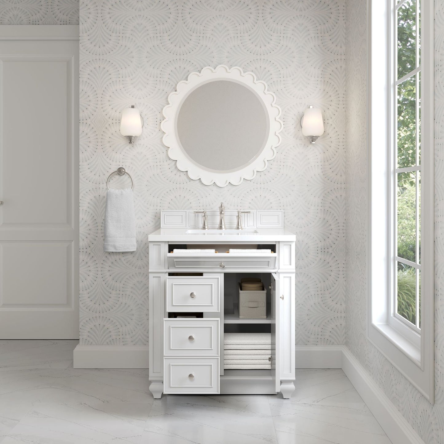 
                  
                    Bristol 30" Single Vanity in Bright White Single Bathroom Vanity James Martin Vanities 
                  
                