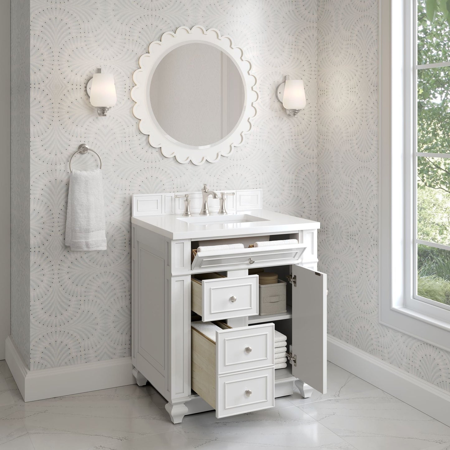 
                  
                    Bristol 30" Single Vanity in Bright White Single Bathroom Vanity James Martin Vanities 
                  
                