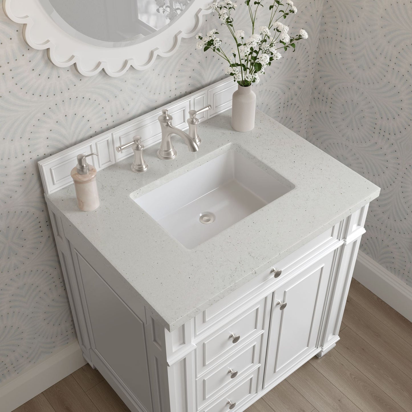 
                  
                    Bristol 30" Single Vanity in Bright White Single Bathroom Vanity James Martin Vanities Lime Delight Silestone 
                  
                