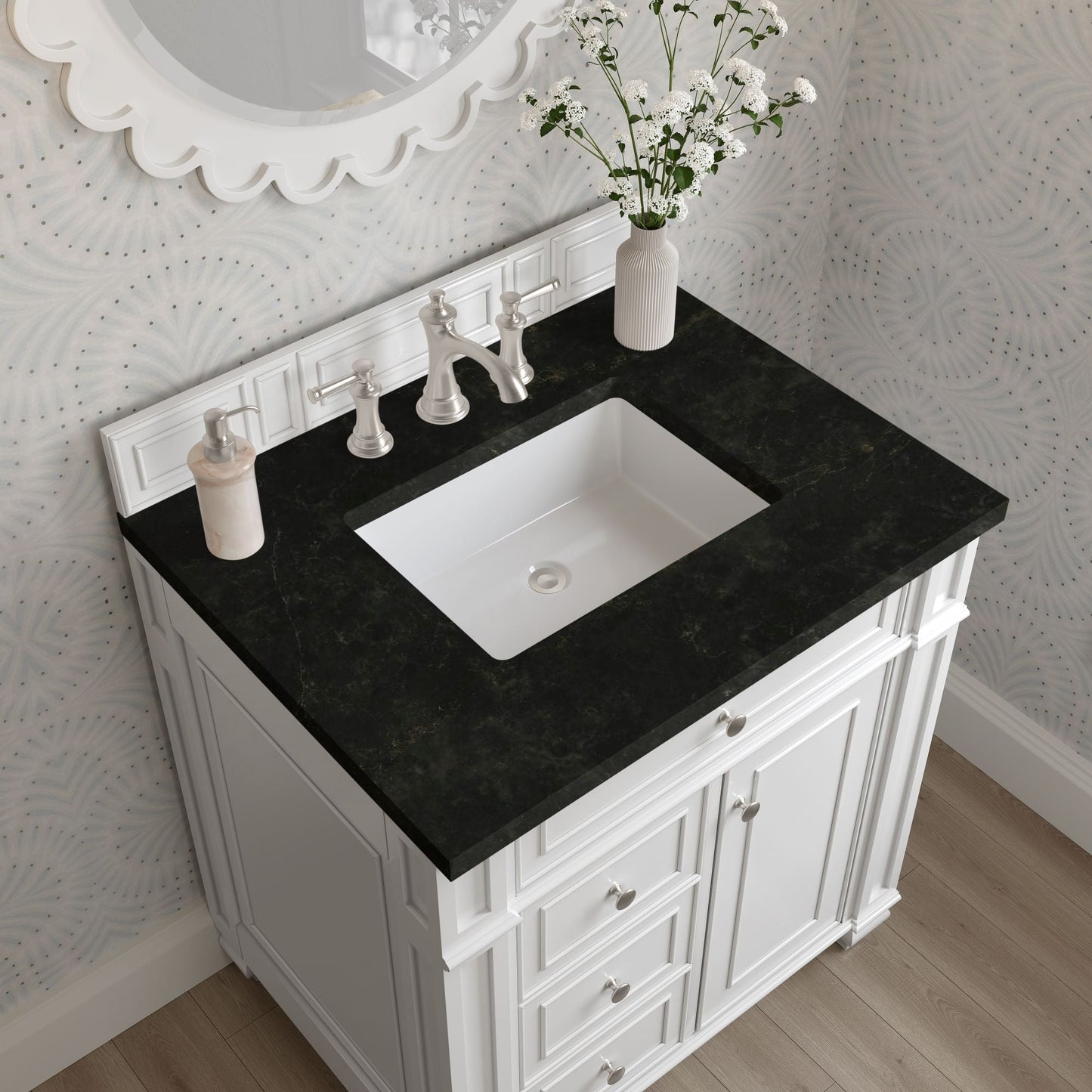 
                  
                    Bristol 30" Single Vanity in Bright White Single Bathroom Vanity James Martin Vanities Phantome Eclos 
                  
                