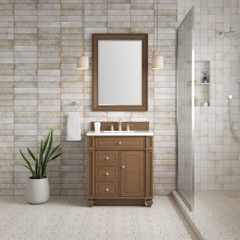 Bristol 30" Single Vanity in Saddle Brown Single Bathroom Vanity James Martin Vanities Select Your Top 