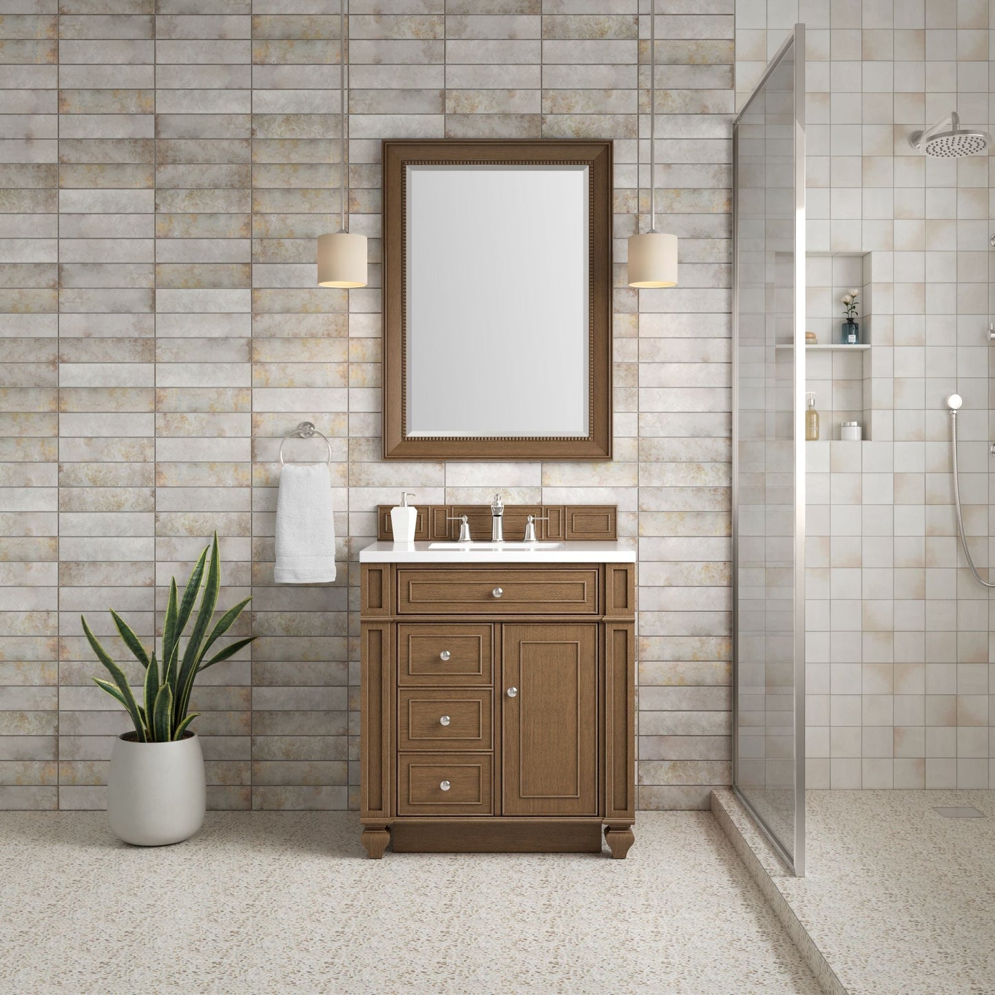 Bristol 30" Single Vanity in Saddle Brown Single Bathroom Vanity James Martin Vanities Select Your Top 