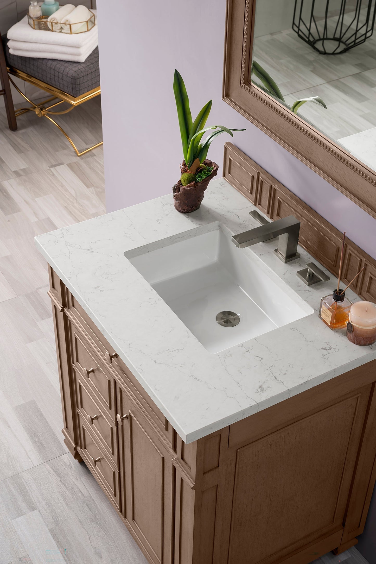 
                  
                    Bristol 30" Single Vanity in Whitewashed Walnut Single Bathroom Vanity James Martin Vanities 
                  
                