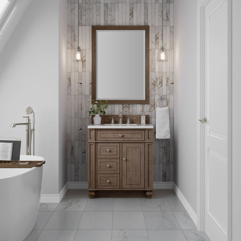 Bristol 30" Single Vanity in Whitewashed Walnut Single Bathroom Vanity James Martin Vanities Select Your Top 
