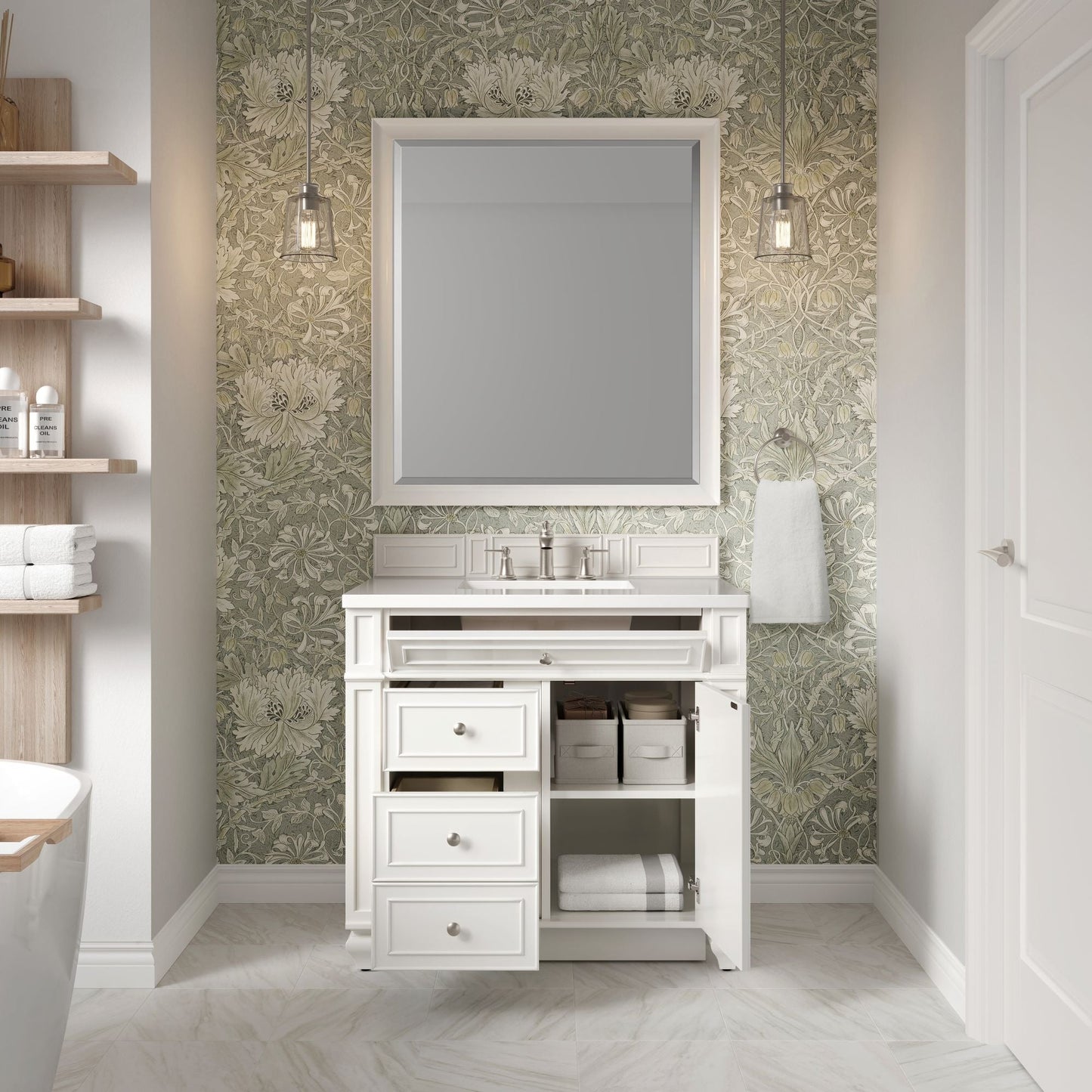 
                  
                    Bristol 36" Single Vanity in Bright White Single Bathroom Vanity James Martin Vanities 
                  
                