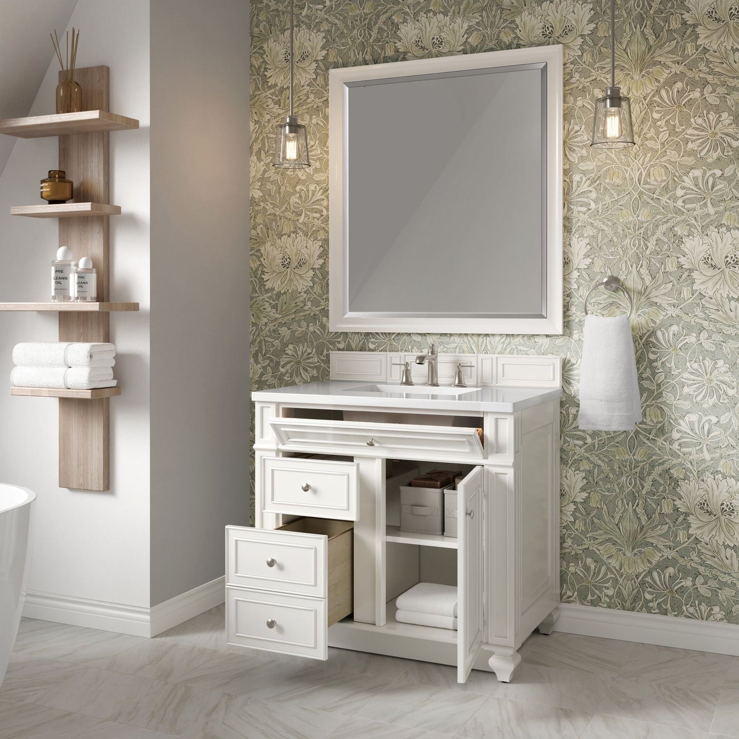 
                  
                    Bristol 36" Single Vanity in Bright White Single Bathroom Vanity James Martin Vanities 
                  
                