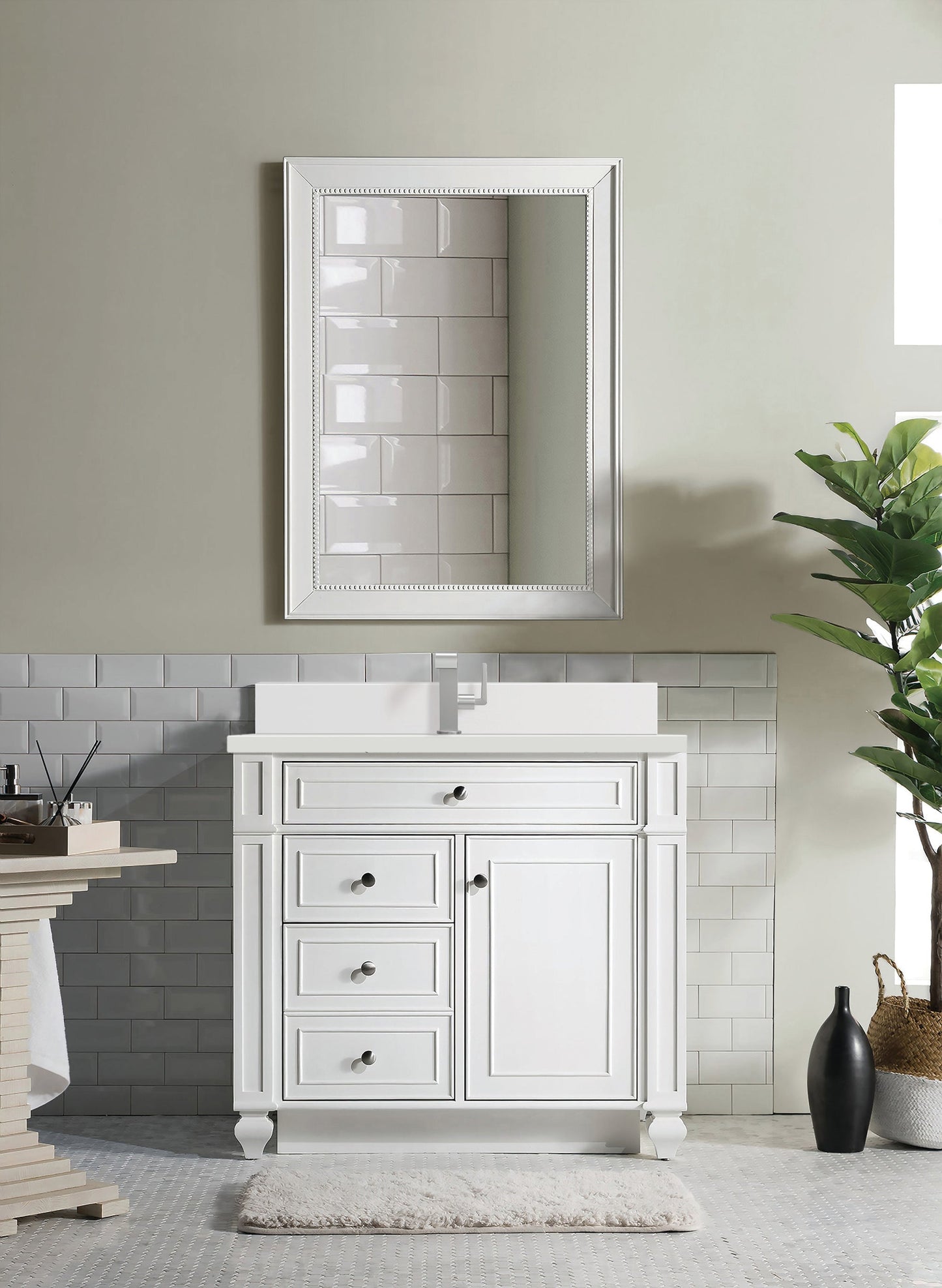 
                  
                    Bristol 36" Single Vanity in Bright White Single Bathroom Vanity James Martin Vanities 
                  
                