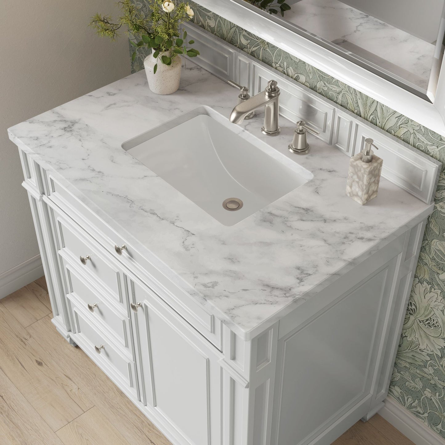 
                  
                    Bristol 36" Single Vanity in Bright White Single Bathroom Vanity James Martin Vanities Carrara White Marble 
                  
                