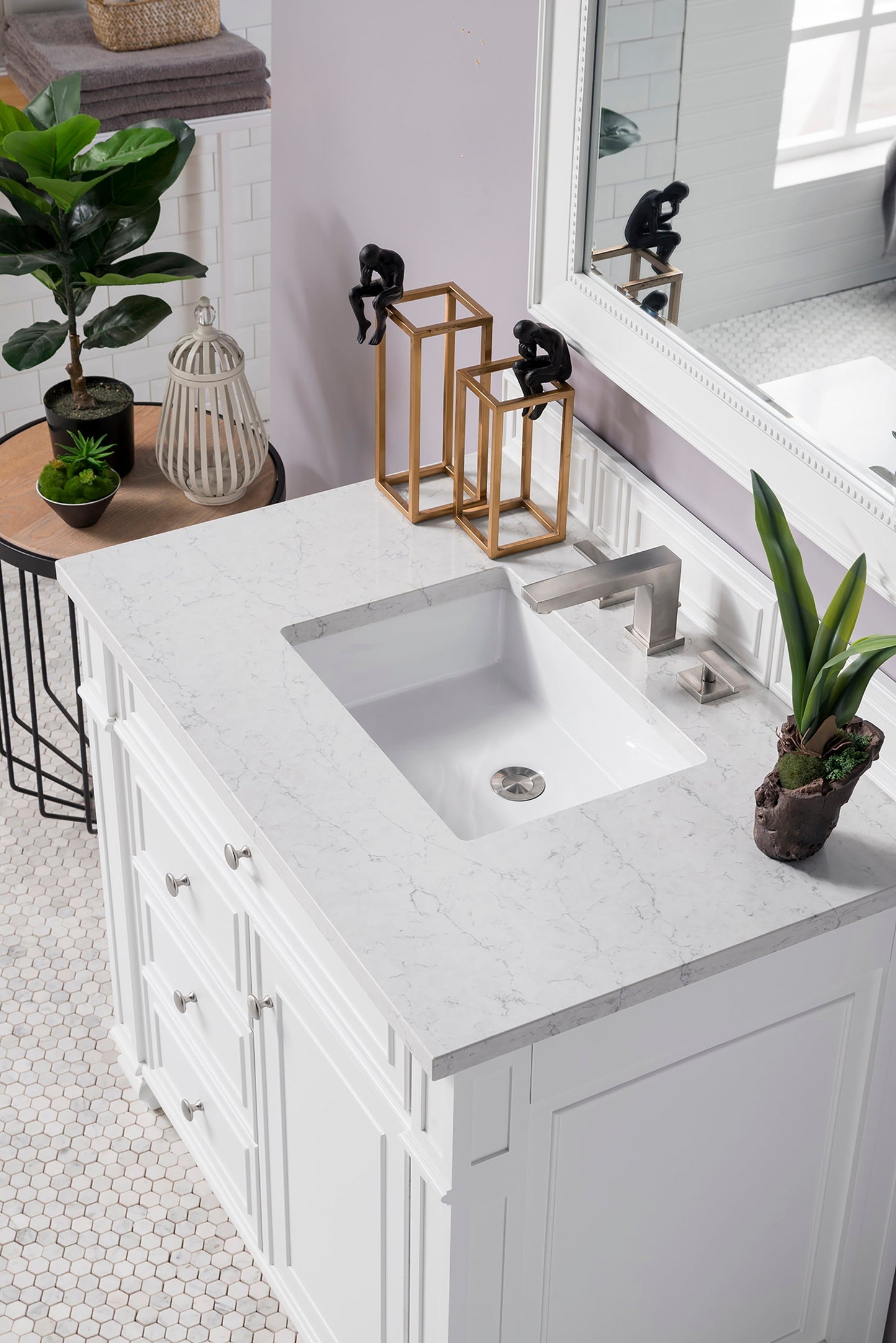 
                  
                    Bristol 36" Single Vanity in Bright White Single Bathroom Vanity James Martin Vanities Eternal Jasmine Pearl Silestone 
                  
                