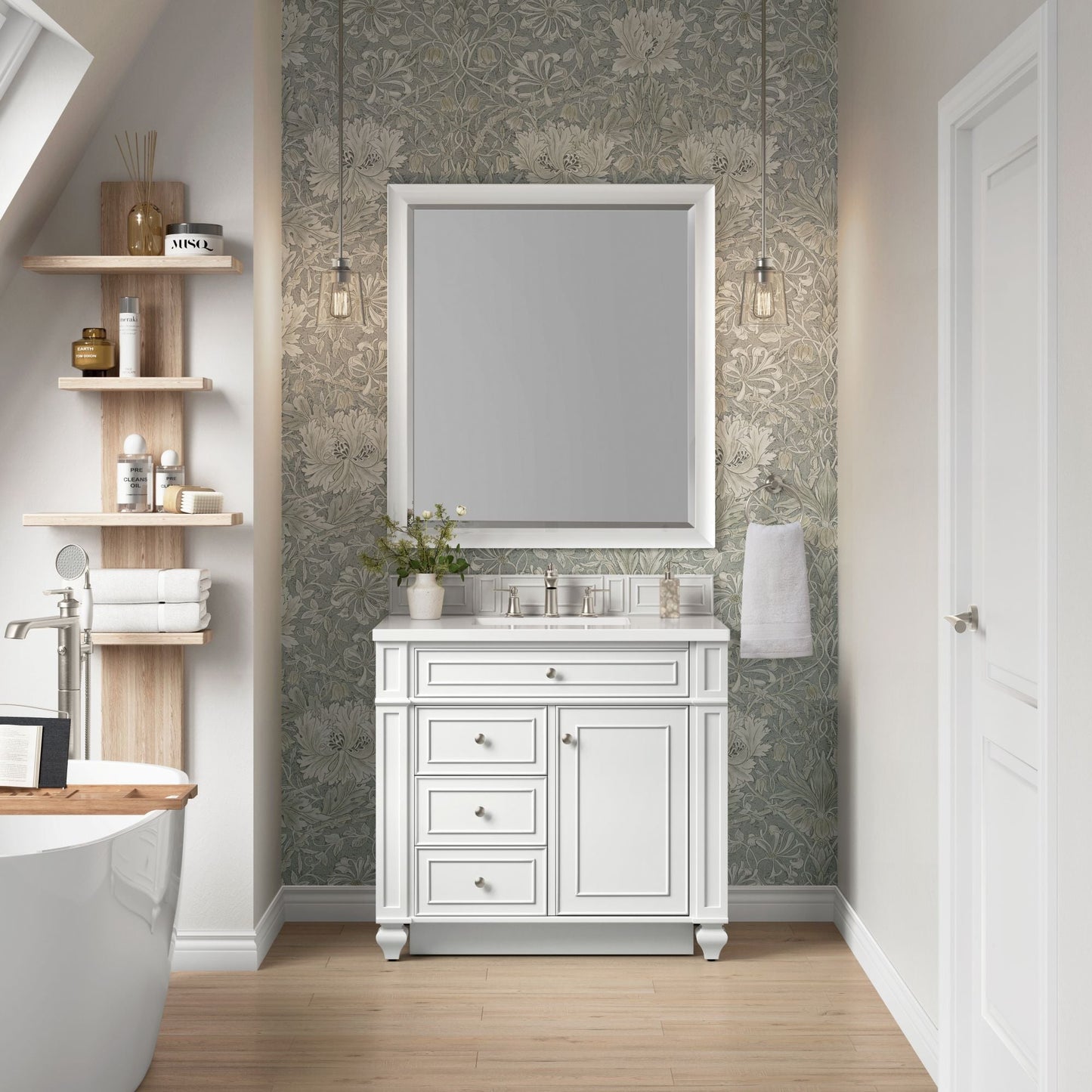 
                  
                    Bristol 36" Single Vanity in Bright White Single Bathroom Vanity James Martin Vanities Select a Top 
                  
                
